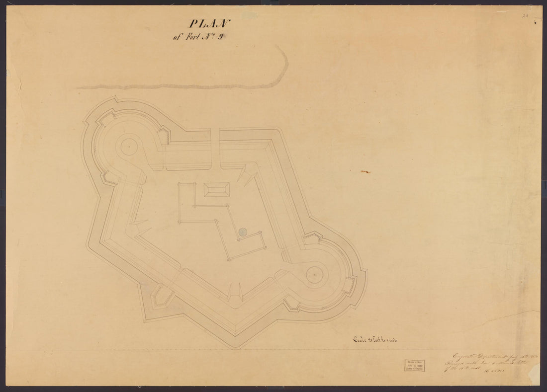 This old map of Plan of Fort No. 8 &amp; 9 from Original Plattings of Forts at St. Louis, Mo. 186-. from 1860 was created by  United States. Army. Corps of Engineers in 1860