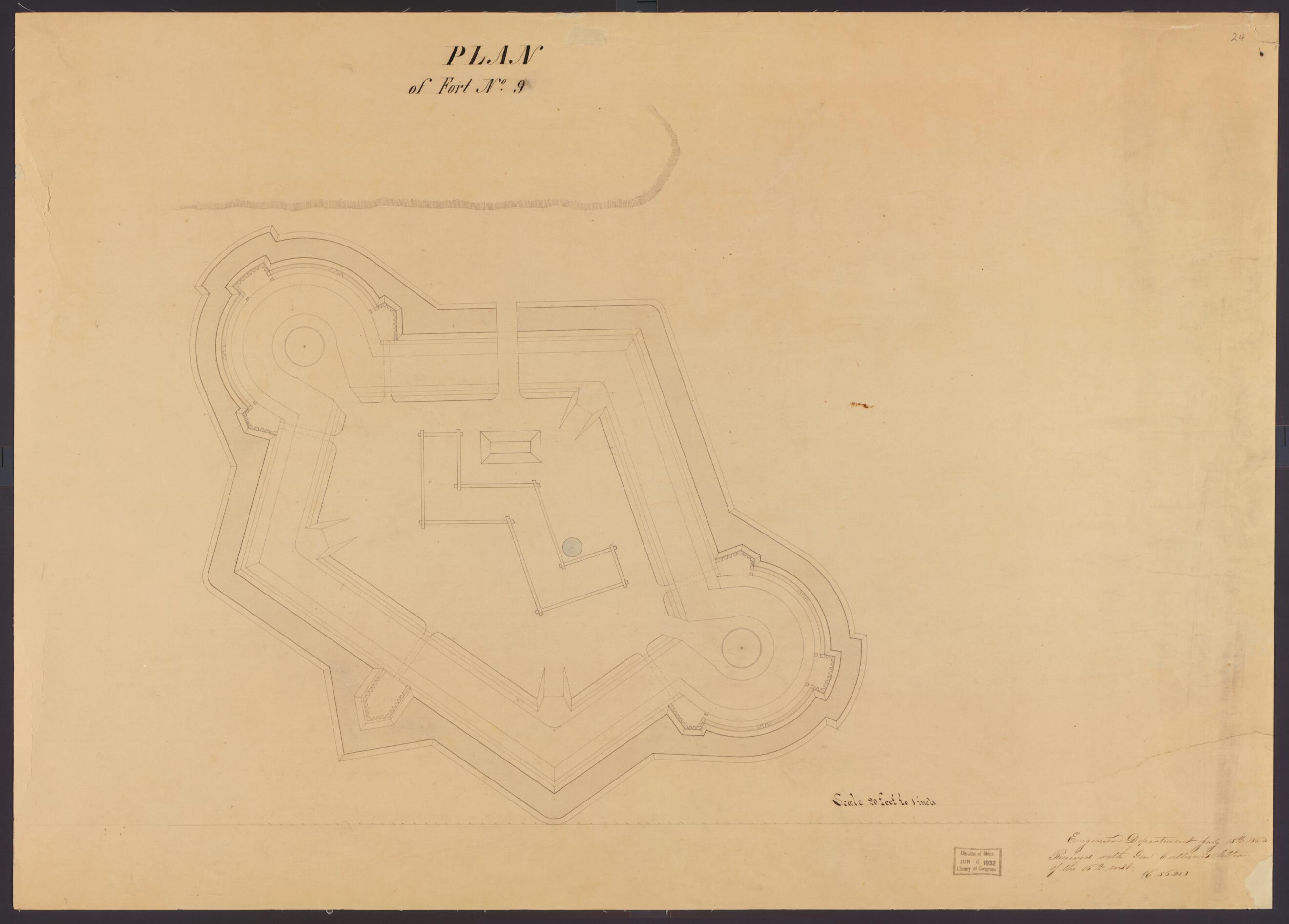 This old map of Plan of Fort No. 8 &amp; 9 from Original Plattings of Forts at St. Louis, Mo. 186-. from 1860 was created by  United States. Army. Corps of Engineers in 1860