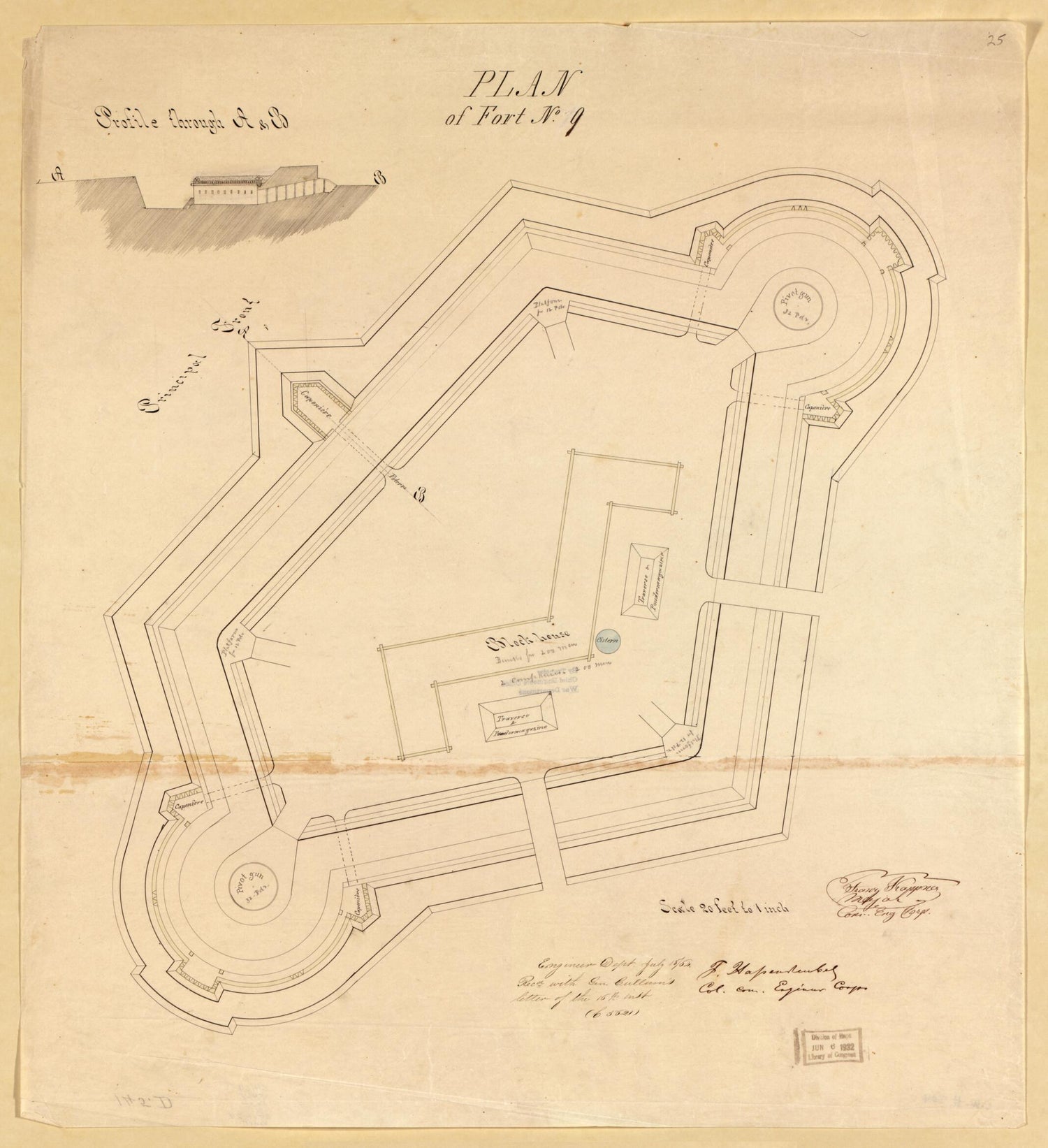 This old map of Plan of Fort No. 9 from Original Plattings of Forts at St. Louis, Mo. 186-. from 1860 was created by  United States. Army. Corps of Engineers in 1860