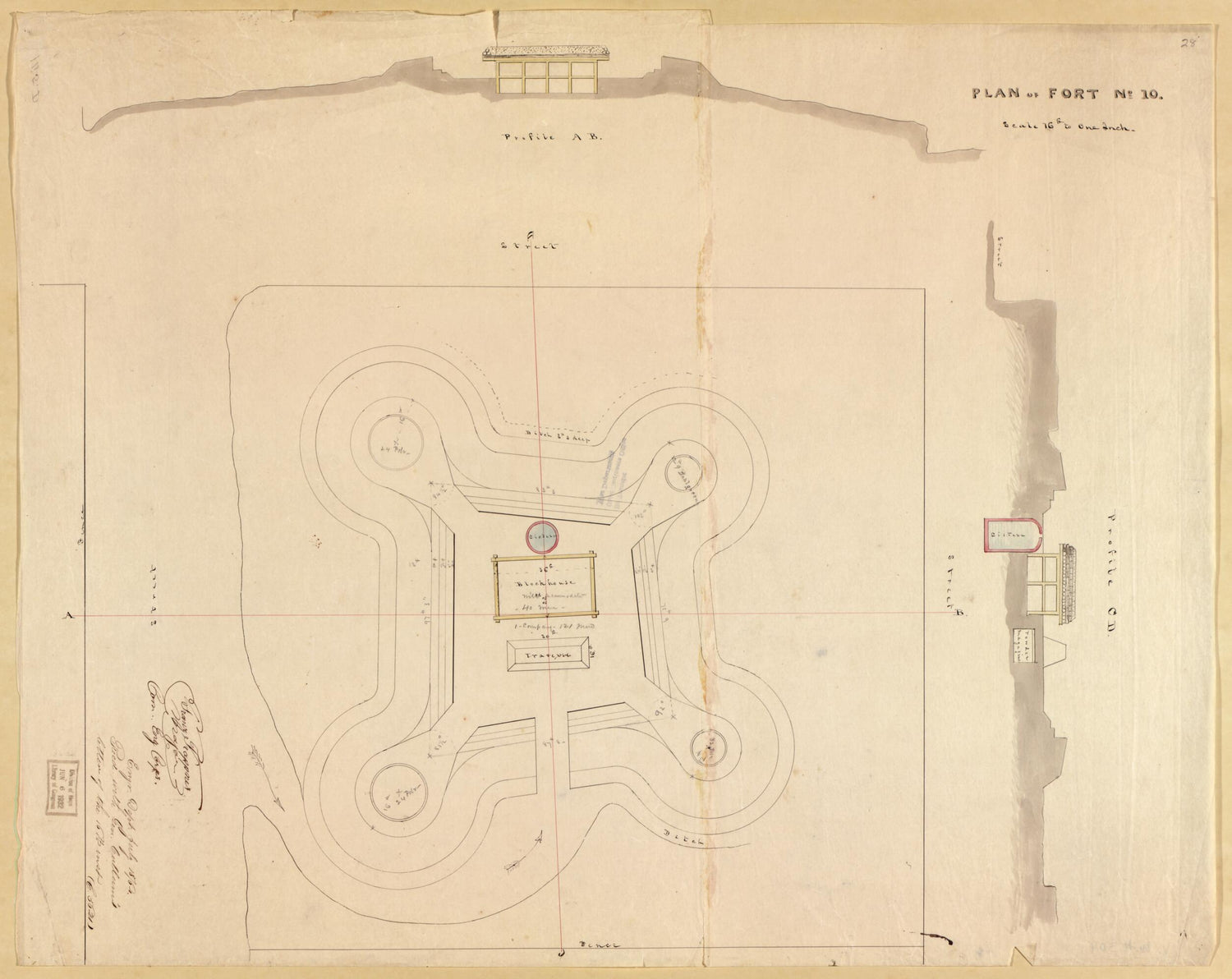 This old map of Plan of Fort No. 10 from Original Plattings of Forts at St. Louis, Mo. 186-. from 1860 was created by  United States. Army. Corps of Engineers in 1860