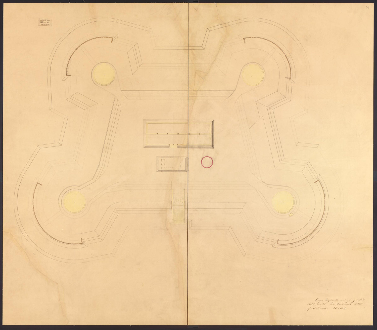 This old map of Plan of Fort No. 10 from Original Plattings of Forts at St. Louis, Mo. 186-. from 1860 was created by  United States. Army. Corps of Engineers in 1860