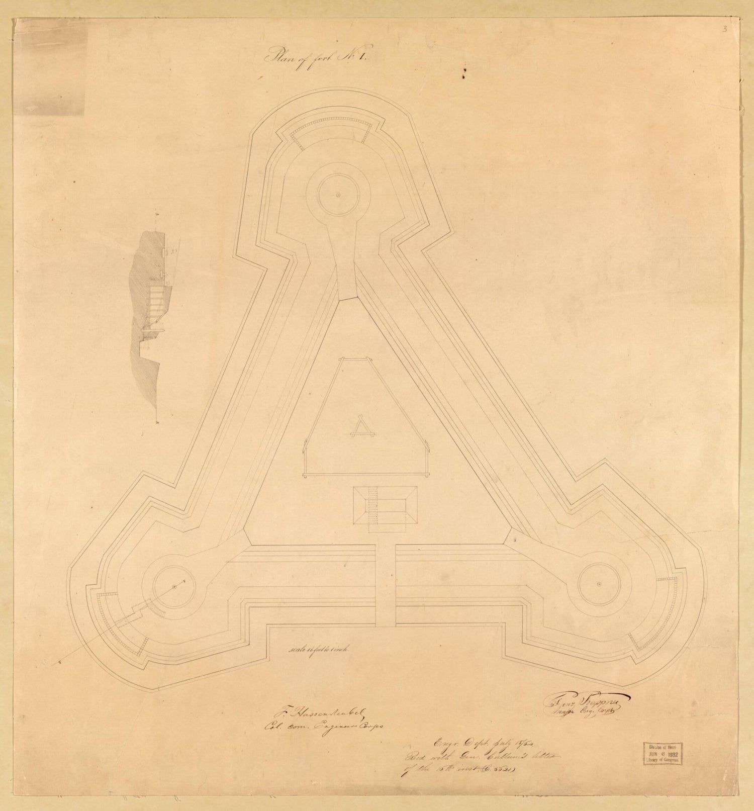 This old map of Plan of Fort No. I from Original Plattings of Forts at St. Louis, Mo. 186-. from 1860 was created by  United States. Army. Corps of Engineers in 1860