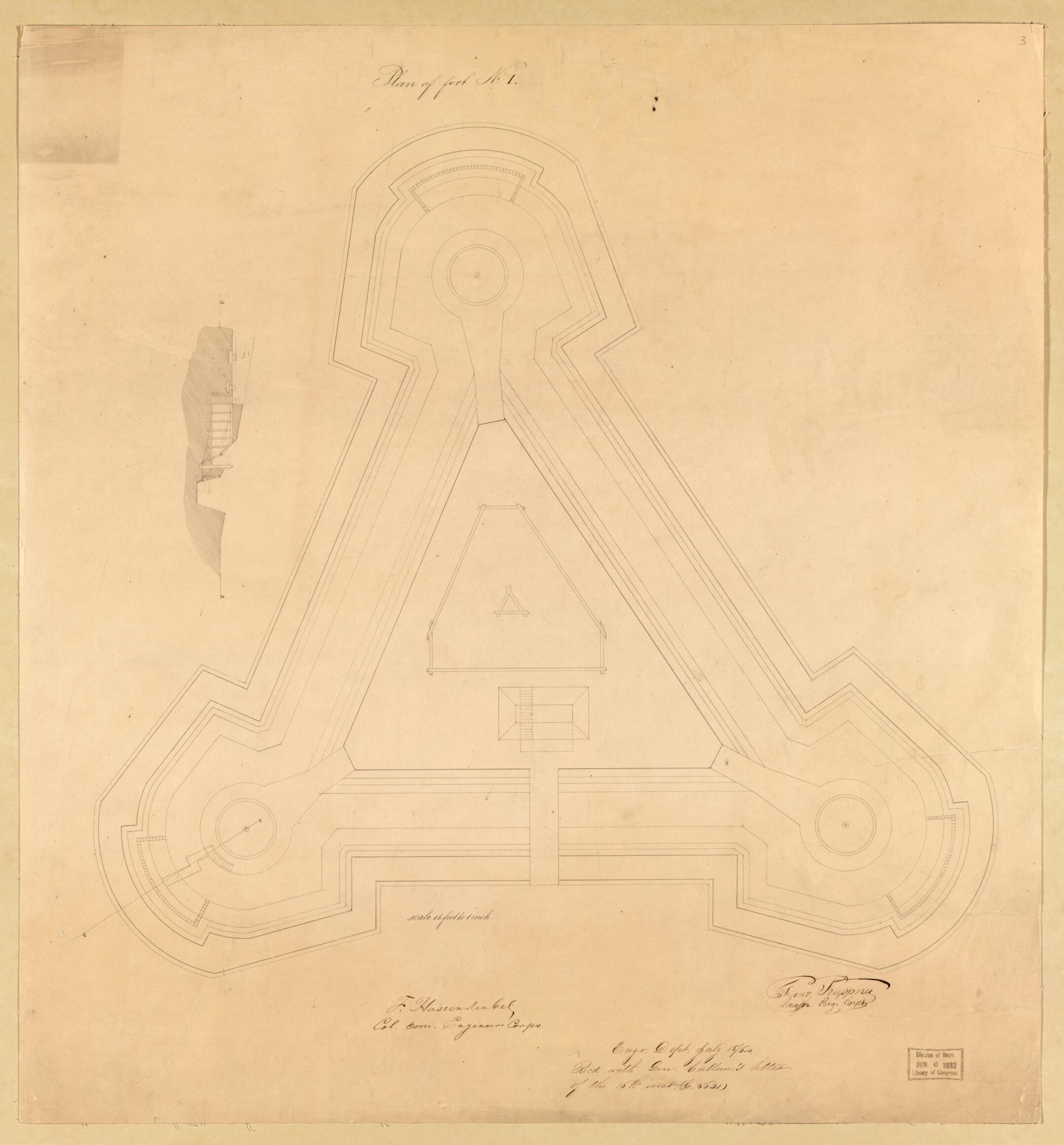 This old map of Plan of Fort No. I from Original Plattings of Forts at St. Louis, Mo. 186-. from 1860 was created by  United States. Army. Corps of Engineers in 1860