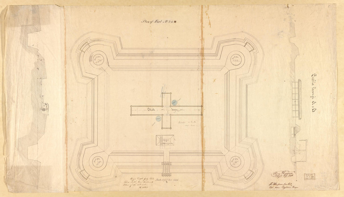 This old map of Plan of Fort No. 2 from Original Plattings of Forts at St. Louis, Mo. 186-. from 1860 was created by  United States. Army. Corps of Engineers in 1860