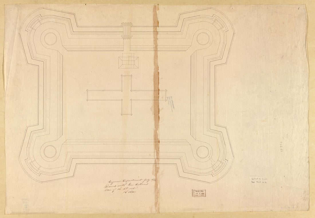 This old map of Plan of Fort No. 2 from Original Plattings of Forts at St. Louis, Mo. 186-. from 1860 was created by  United States. Army. Corps of Engineers in 1860