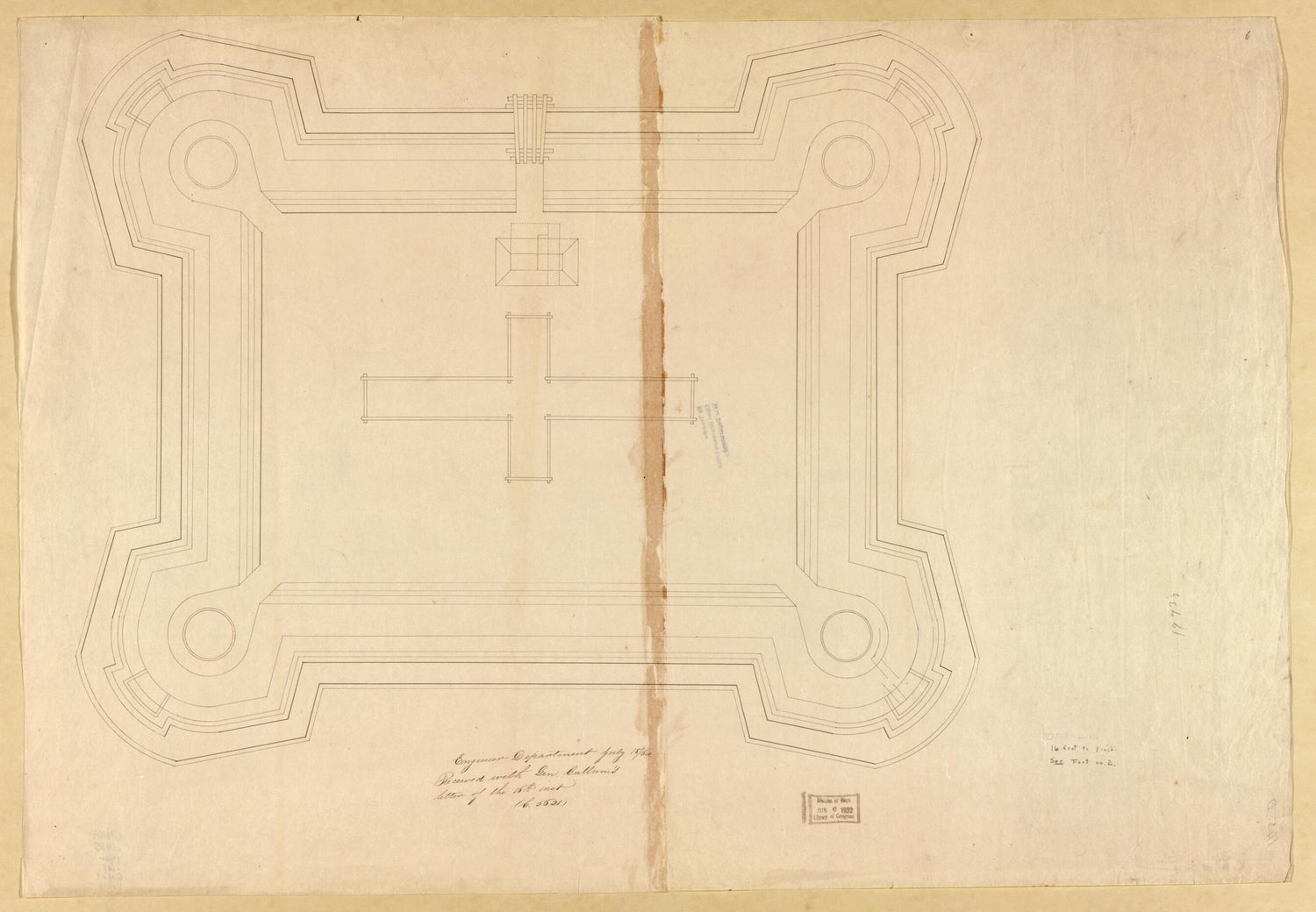 This old map of Plan of Fort No. 2 from Original Plattings of Forts at St. Louis, Mo. 186-. from 1860 was created by  United States. Army. Corps of Engineers in 1860