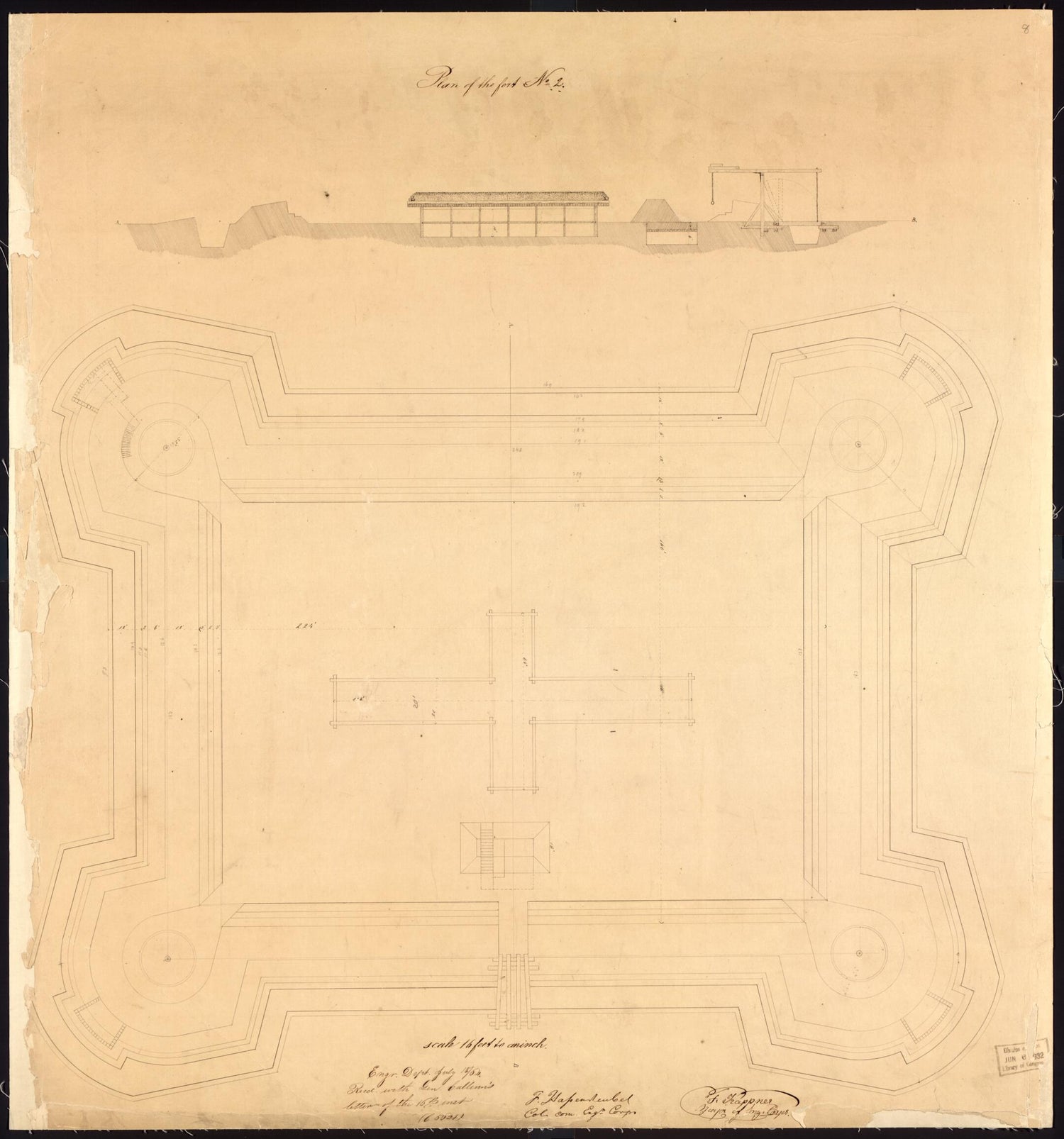 This old map of Plan of Fort No. 2 from Original Plattings of Forts at St. Louis, Mo. 186-. from 1860 was created by  United States. Army. Corps of Engineers in 1860