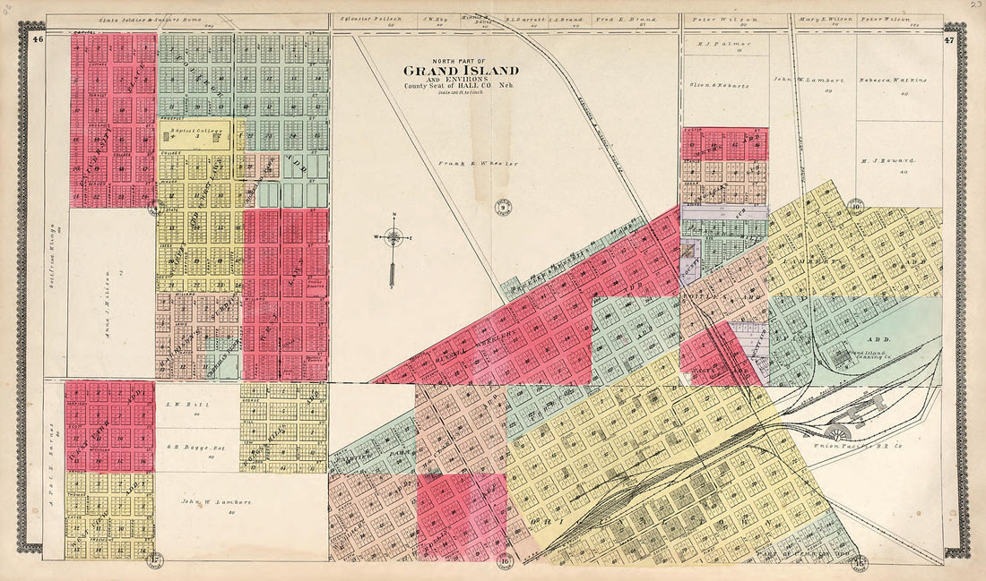 This old map of North Part of Grand Island from Standard Atlas of Hall County, Nebraska from 1904 was created by  Geo. A. Ogle &amp; Co in 1904