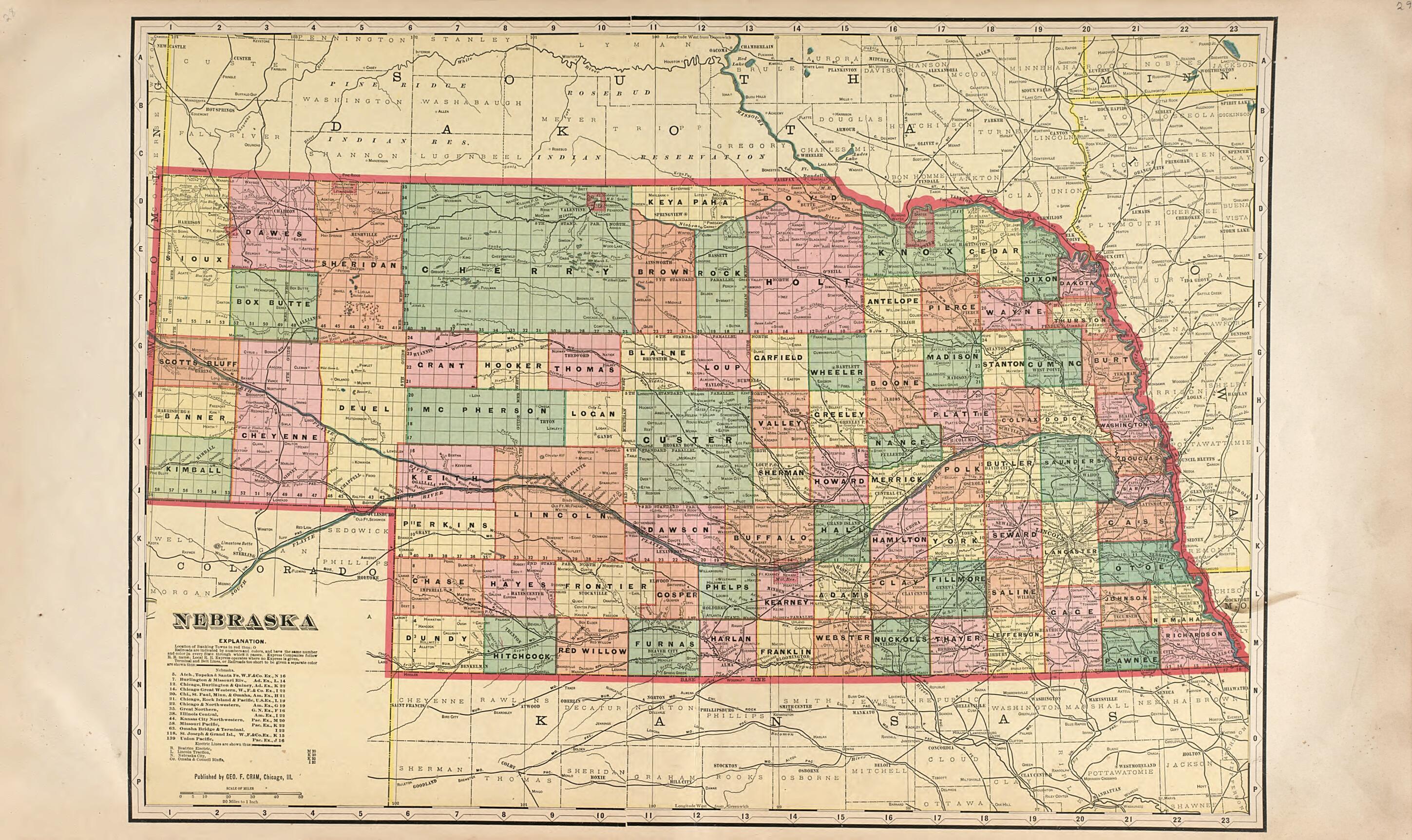 This old map of Nebraska from Standard Atlas of Hall County, Nebraska from 1904 was created by  Geo. A. Ogle &amp; Co in 1904