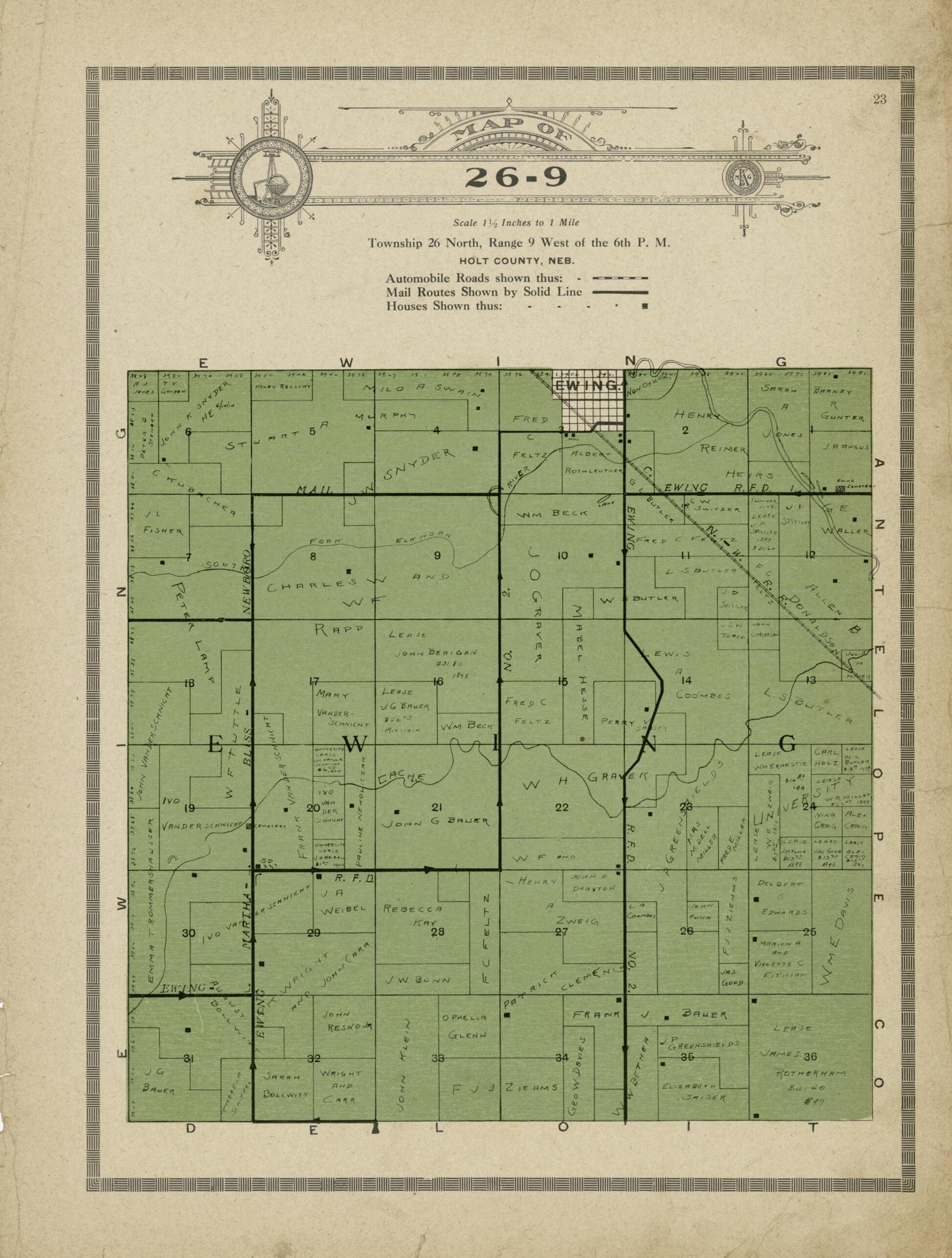 This old map of Map of 26-9 from Standard Atlas and Directory of Holt County, Nebraska from 1915 was created by Iowa) Kenyon Company (Des Moines in 1915