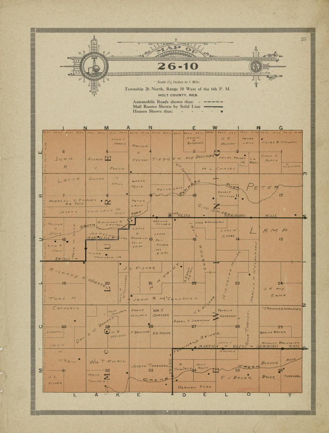 This old map of Map of 26-10 from Standard Atlas and Directory of Holt County, Nebraska from 1915 was created by Iowa) Kenyon Company (Des Moines in 1915