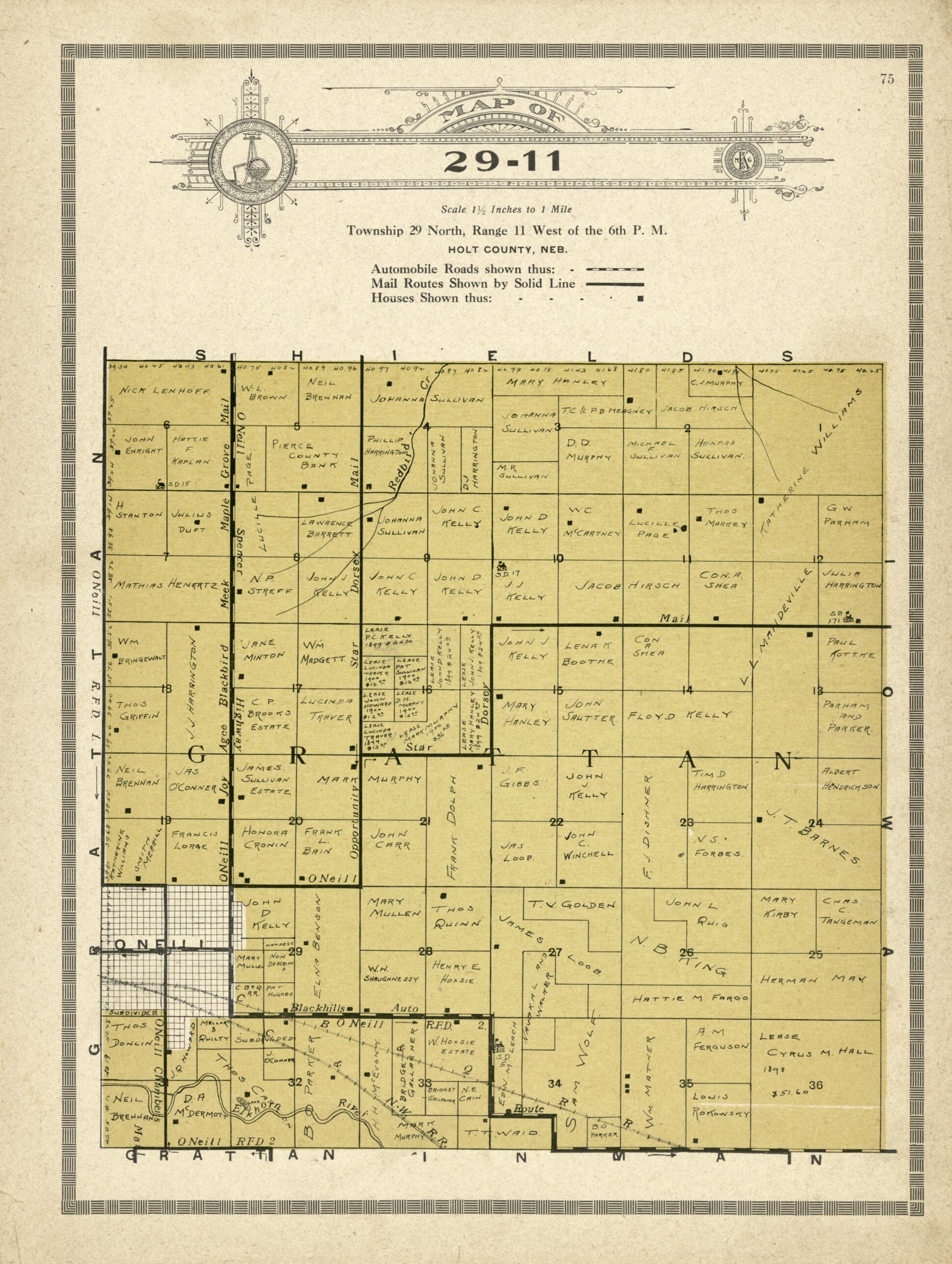 This old map of Map of 29-11 from Standard Atlas and Directory of Holt County, Nebraska from 1915 was created by Iowa) Kenyon Company (Des Moines in 1915