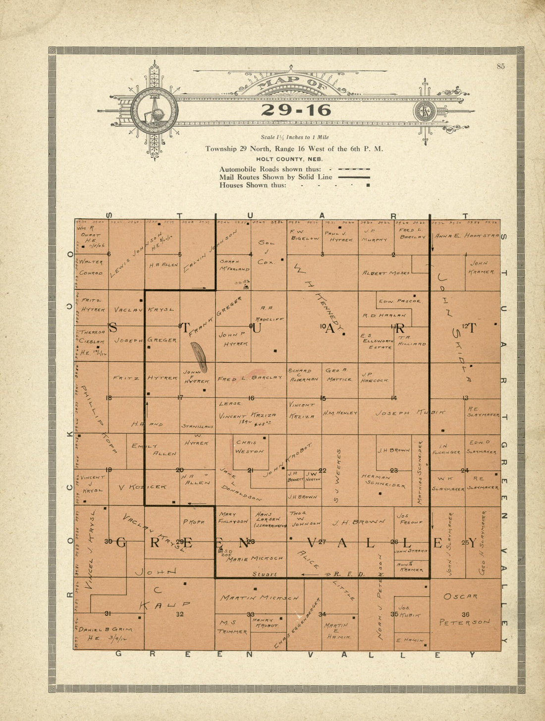 This old map of Map of 29-16 from Standard Atlas and Directory of Holt County, Nebraska from 1915 was created by Iowa) Kenyon Company (Des Moines in 1915