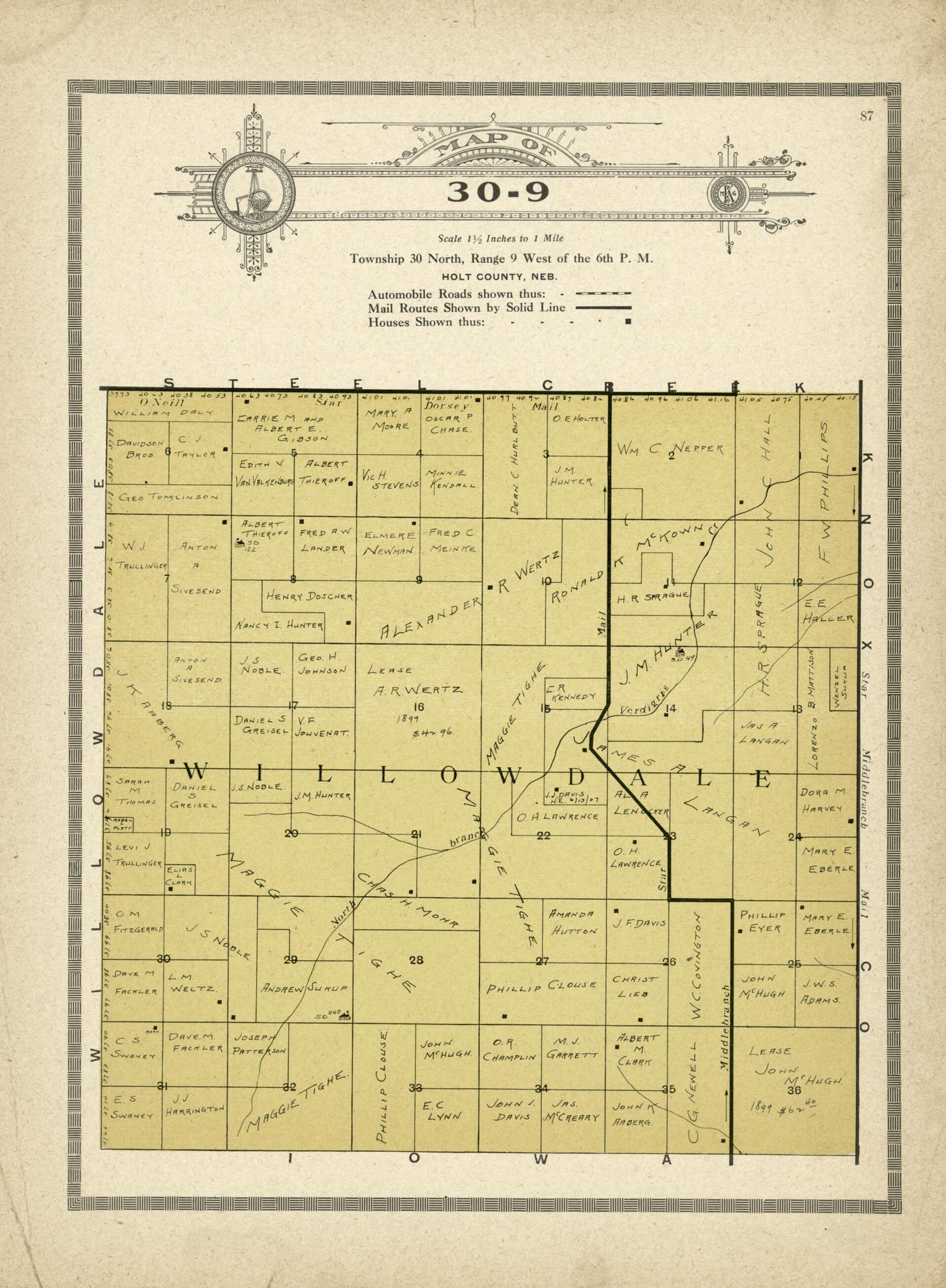 This old map of Map of 30-9 from Standard Atlas and Directory of Holt County, Nebraska from 1915 was created by Iowa) Kenyon Company (Des Moines in 1915