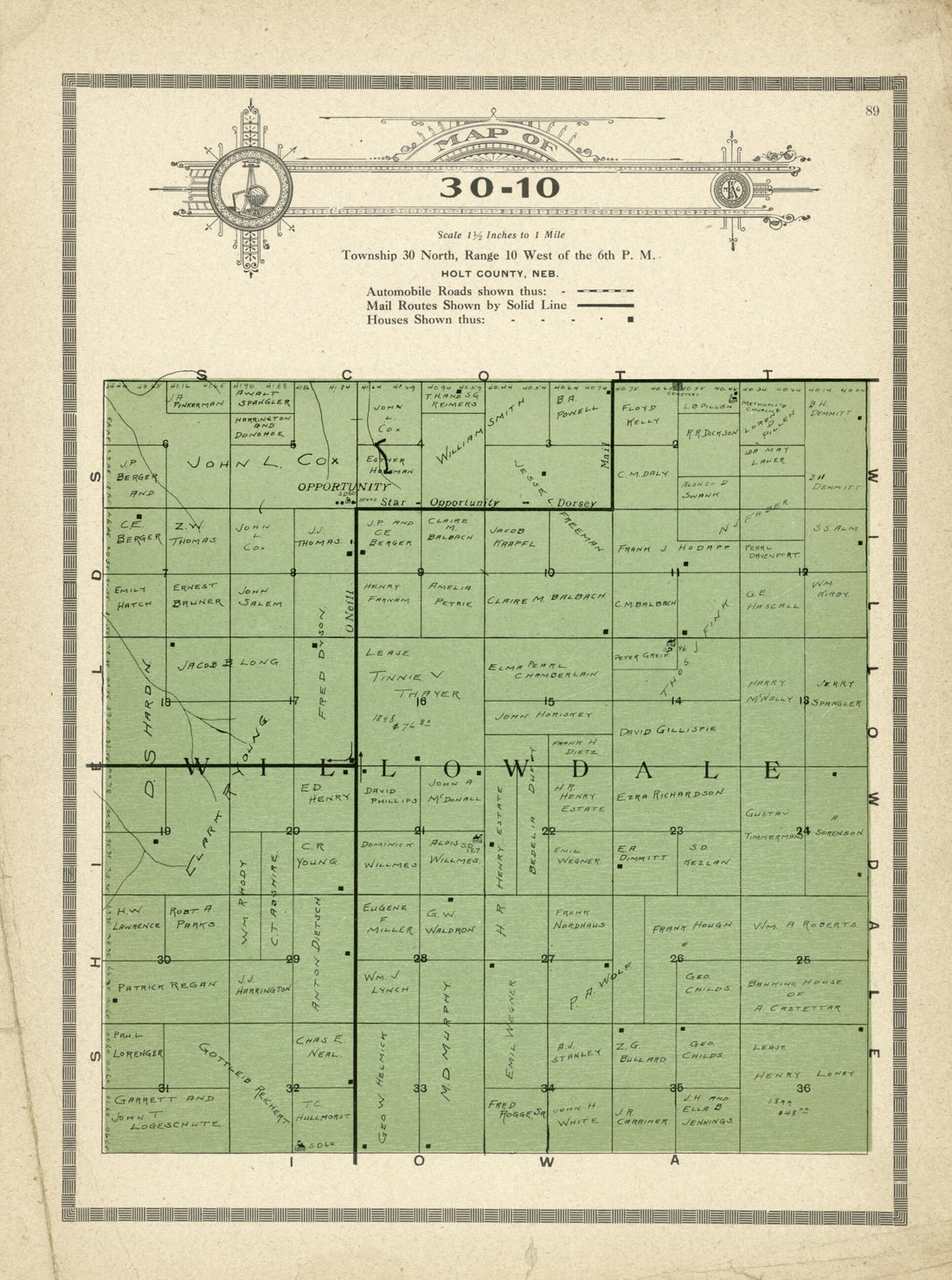 This old map of Map of 30-10 from Standard Atlas and Directory of Holt County, Nebraska from 1915 was created by Iowa) Kenyon Company (Des Moines in 1915