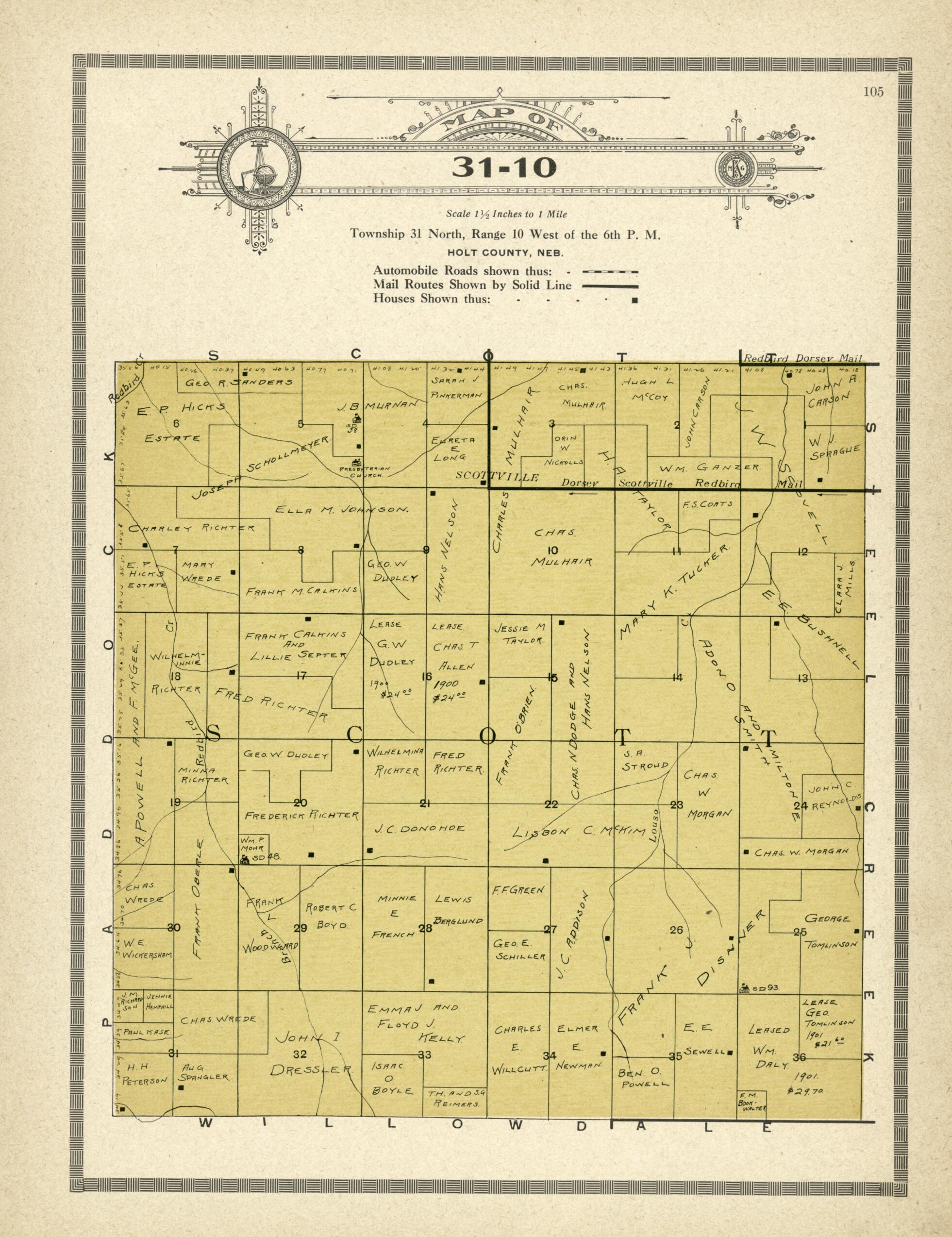 This old map of Map of 31-10 from Standard Atlas and Directory of Holt County, Nebraska from 1915 was created by Iowa) Kenyon Company (Des Moines in 1915