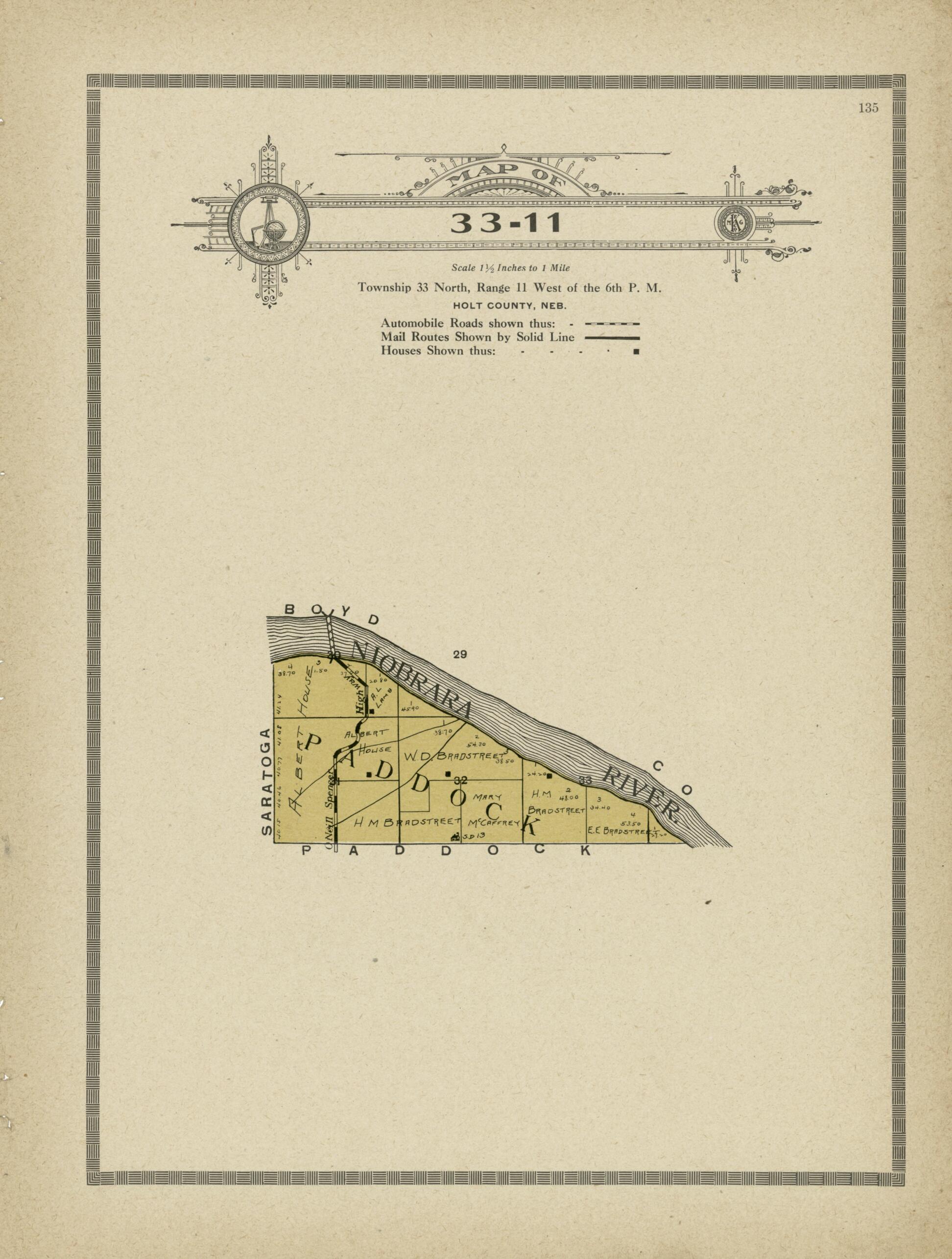 This old map of Map of 33-11 from Standard Atlas and Directory of Holt County, Nebraska from 1915 was created by Iowa) Kenyon Company (Des Moines in 1915