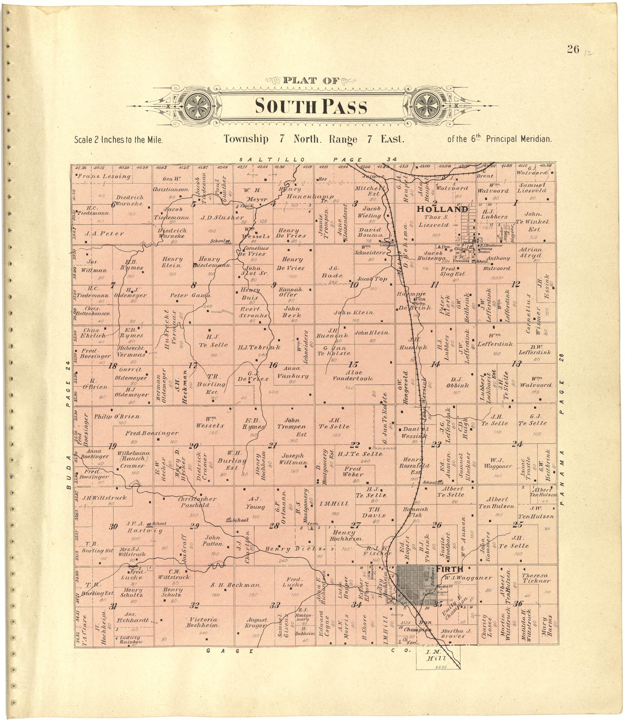 This old map of Plat of South Pass from Plat Book of Lancaster County, Nebraska from 1903 was created by  Brown-Scoville Publishing Company in 1903