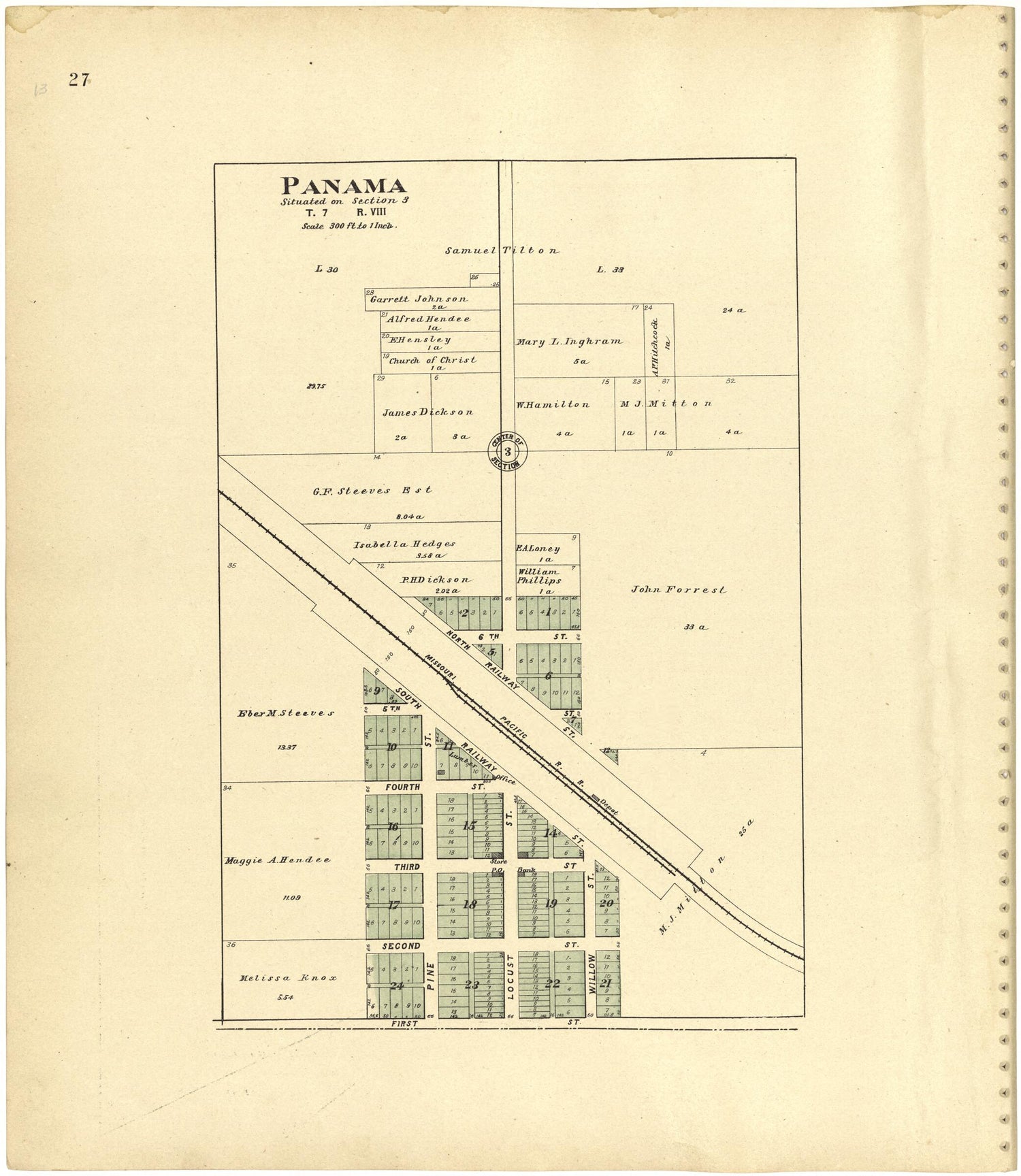 This old map of Panama from Plat Book of Lancaster County, Nebraska from 1903 was created by  Brown-Scoville Publishing Company in 1903