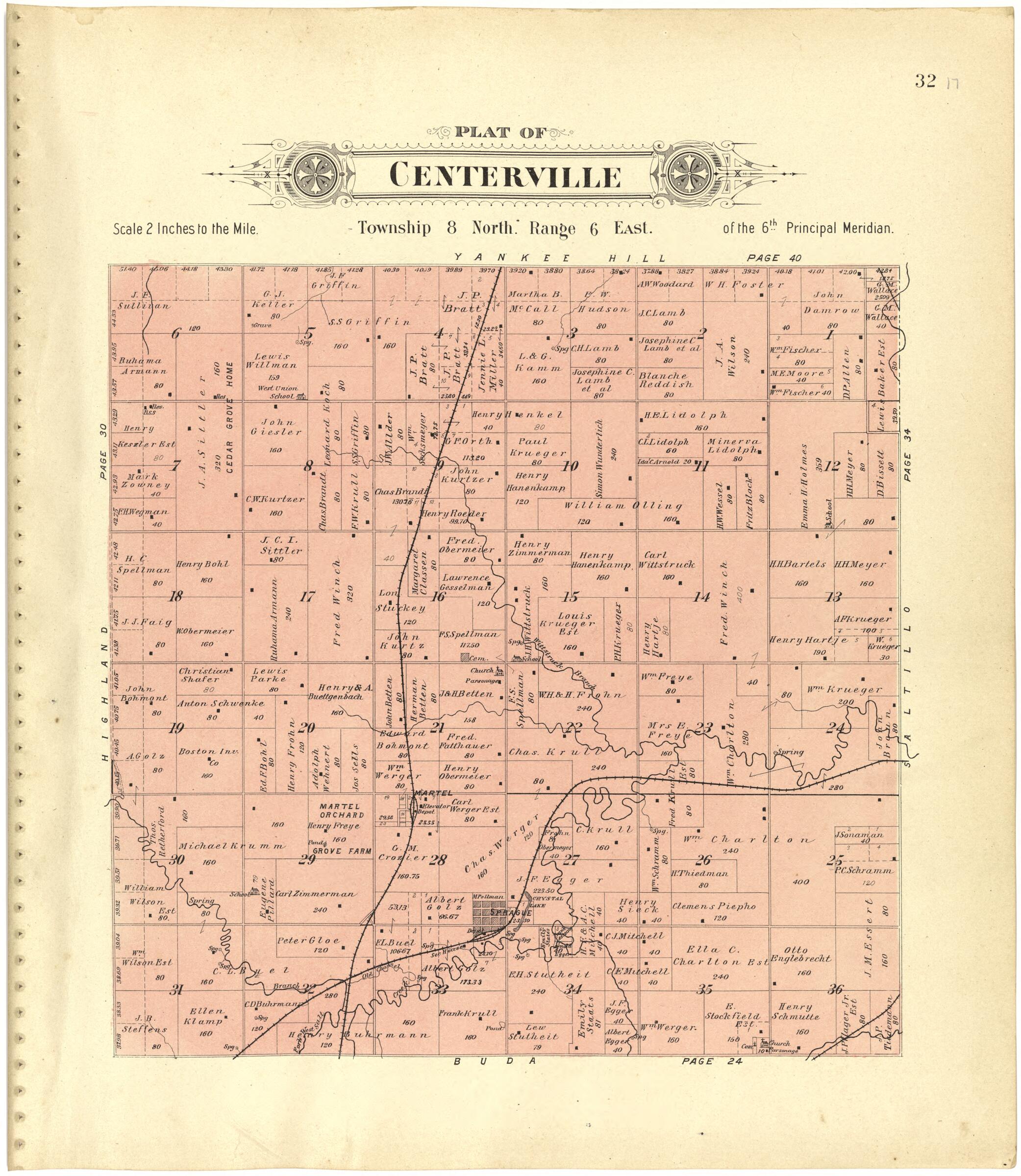 This old map of Plat of Centerville from Plat Book of Lancaster County, Nebraska from 1903 was created by  Brown-Scoville Publishing Company in 1903