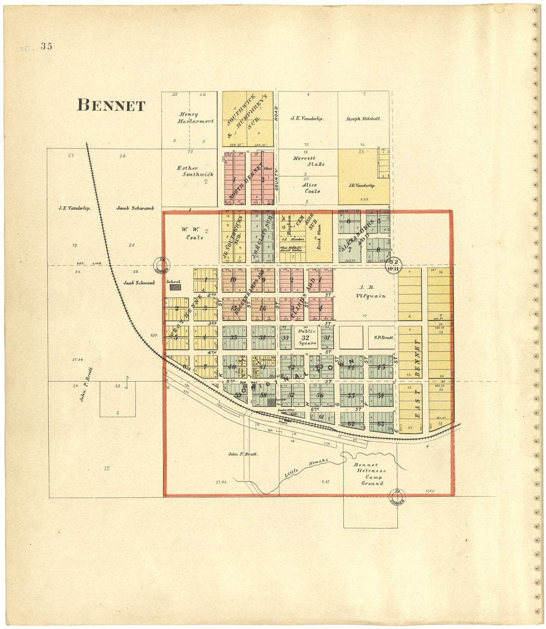 This old map of Bennet from Plat Book of Lancaster County, Nebraska from 1903 was created by  Brown-Scoville Publishing Company in 1903