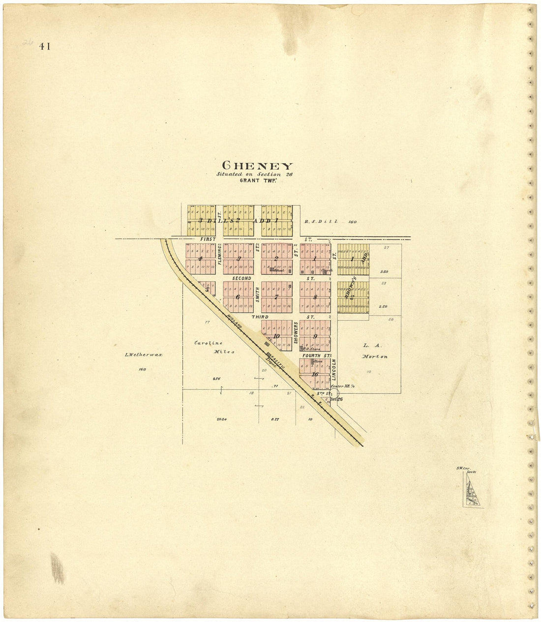 This old map of Cheney from Plat Book of Lancaster County, Nebraska from 1903 was created by  Brown-Scoville Publishing Company in 1903