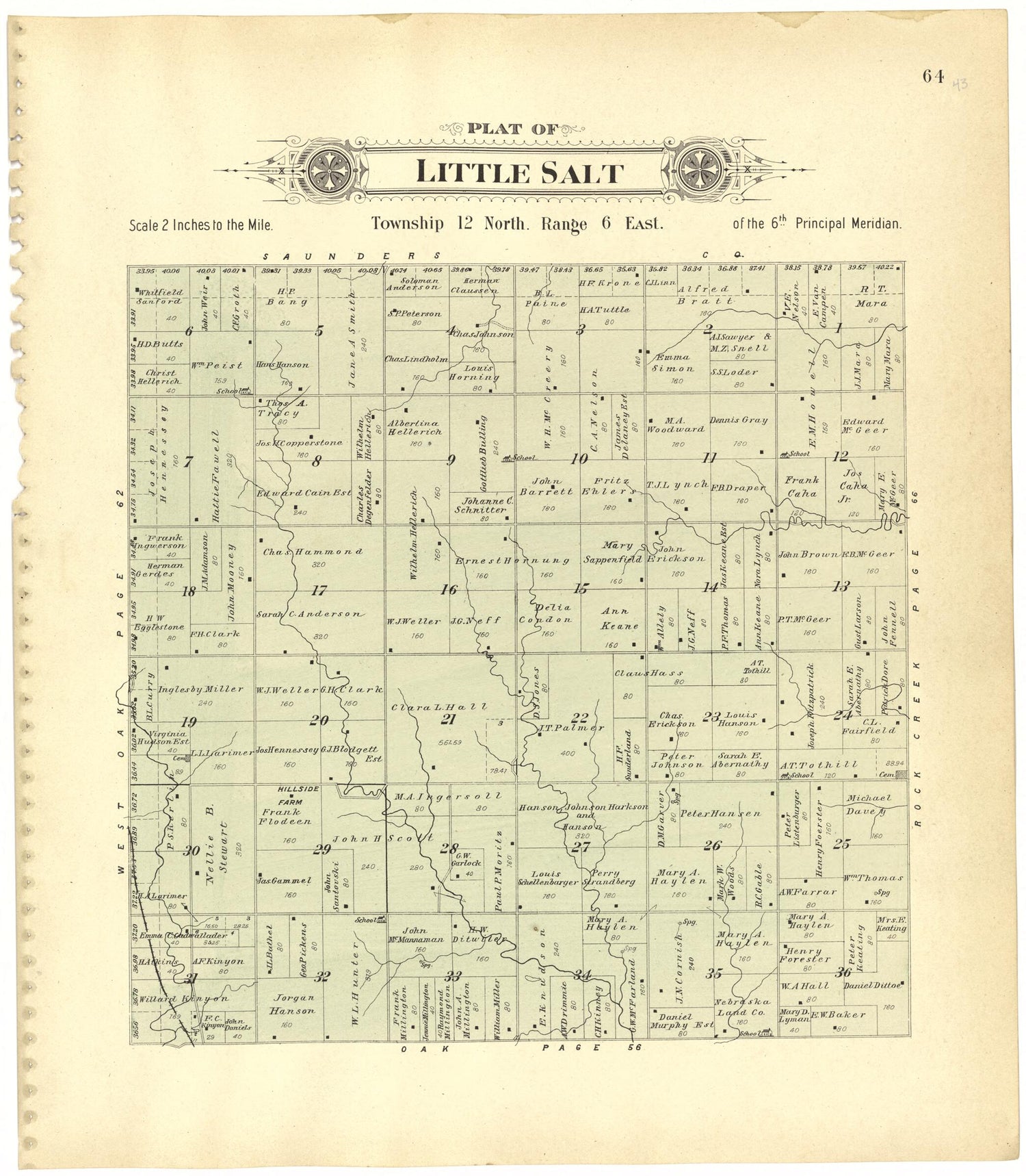 This old map of Plat of Little Salt from Plat Book of Lancaster County, Nebraska from 1903 was created by  Brown-Scoville Publishing Company in 1903