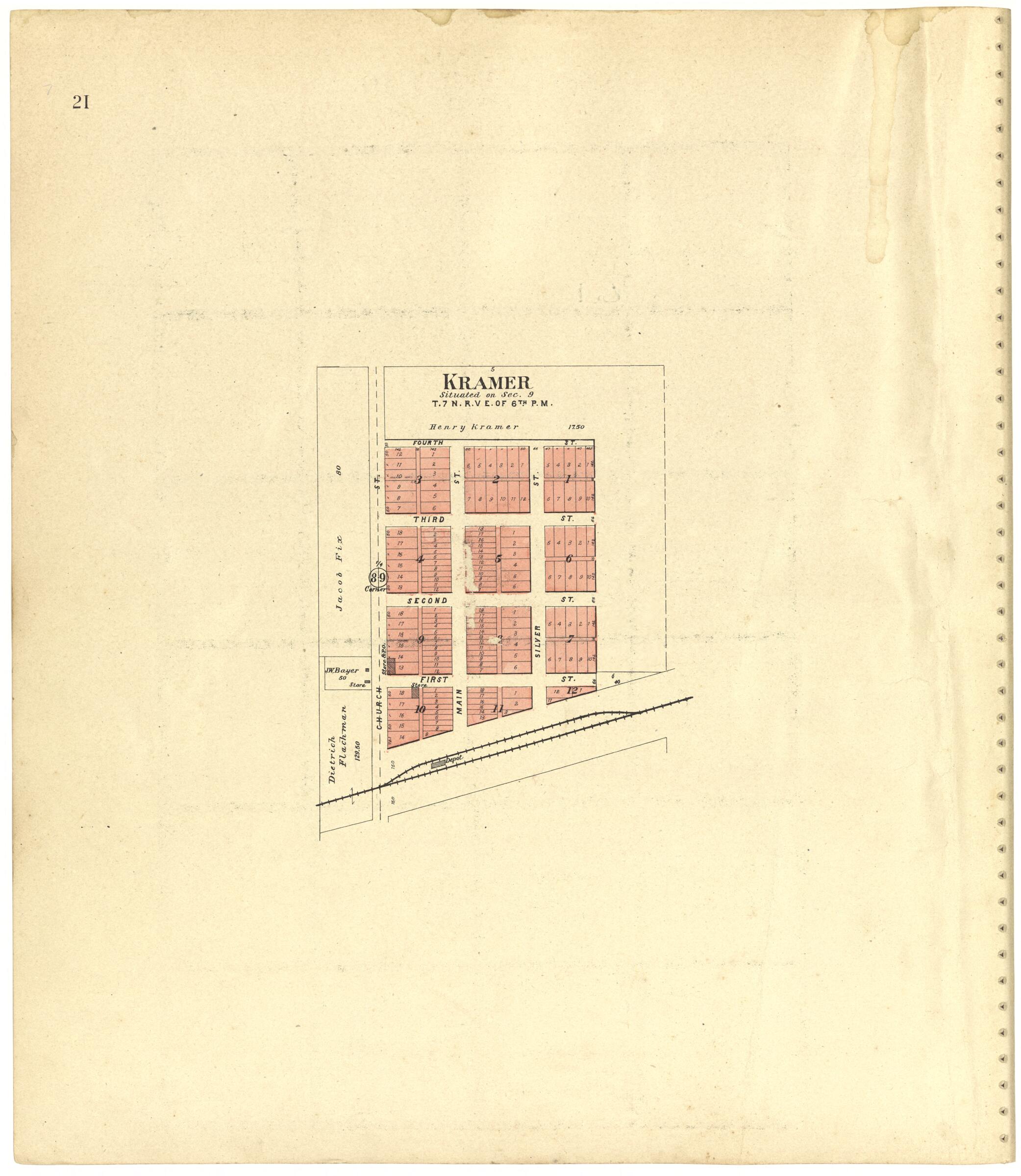 This old map of Kramer from Plat Book of Lancaster County, Nebraska from 1903 was created by  Brown-Scoville Publishing Company in 1903