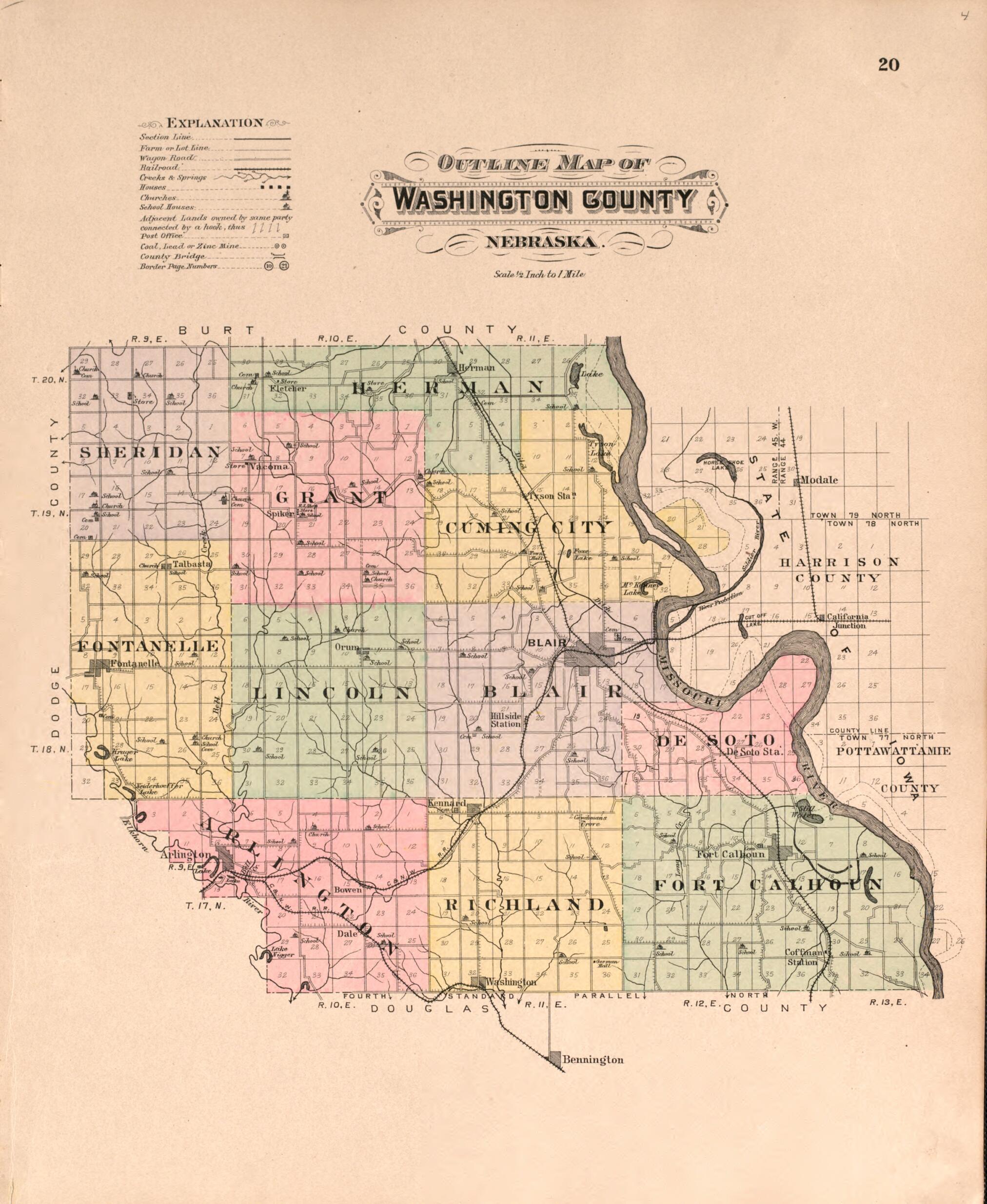 Washington County from Plat Book of Washington County, Nebraska from ...
