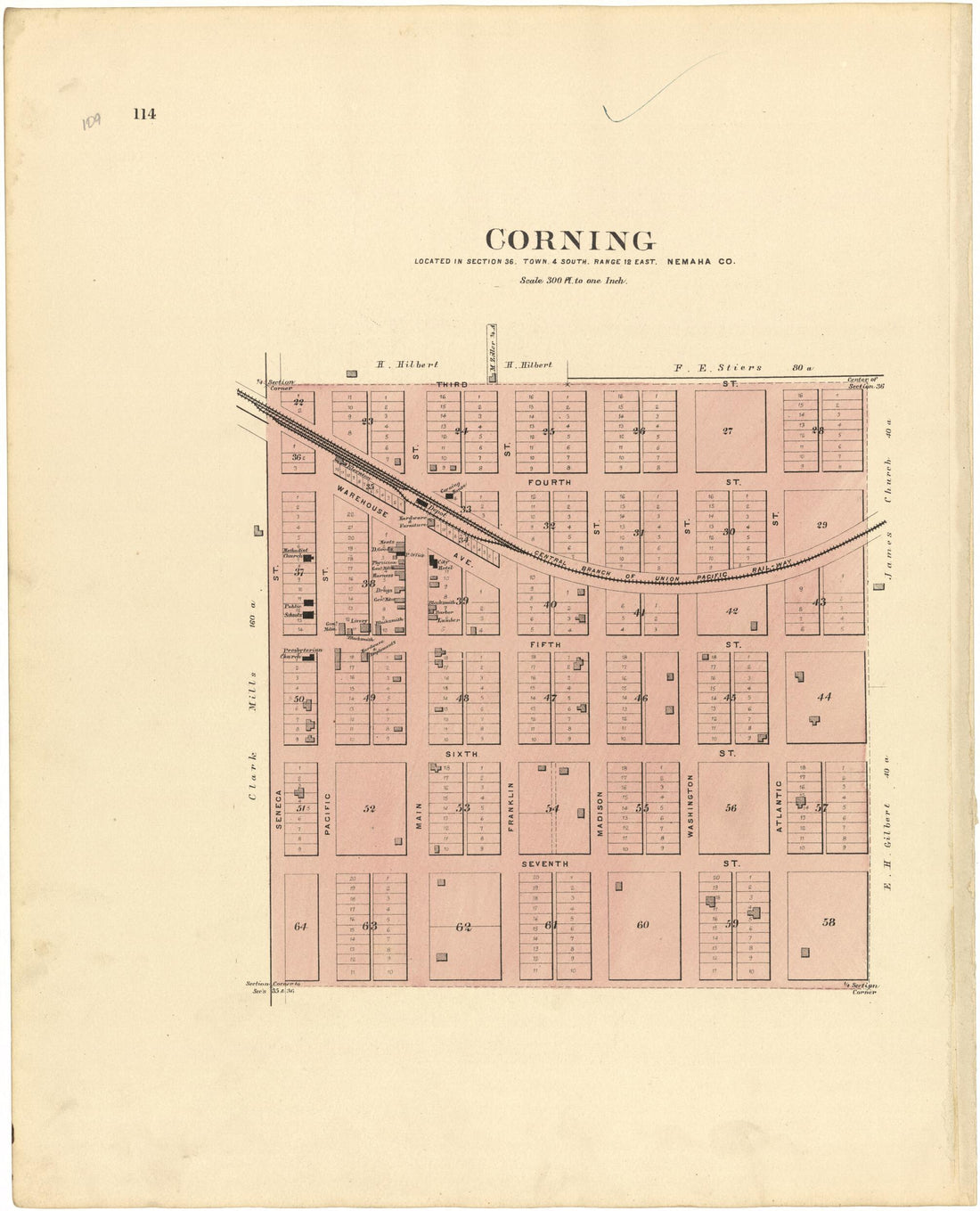 This old map of Corning from Meacham&