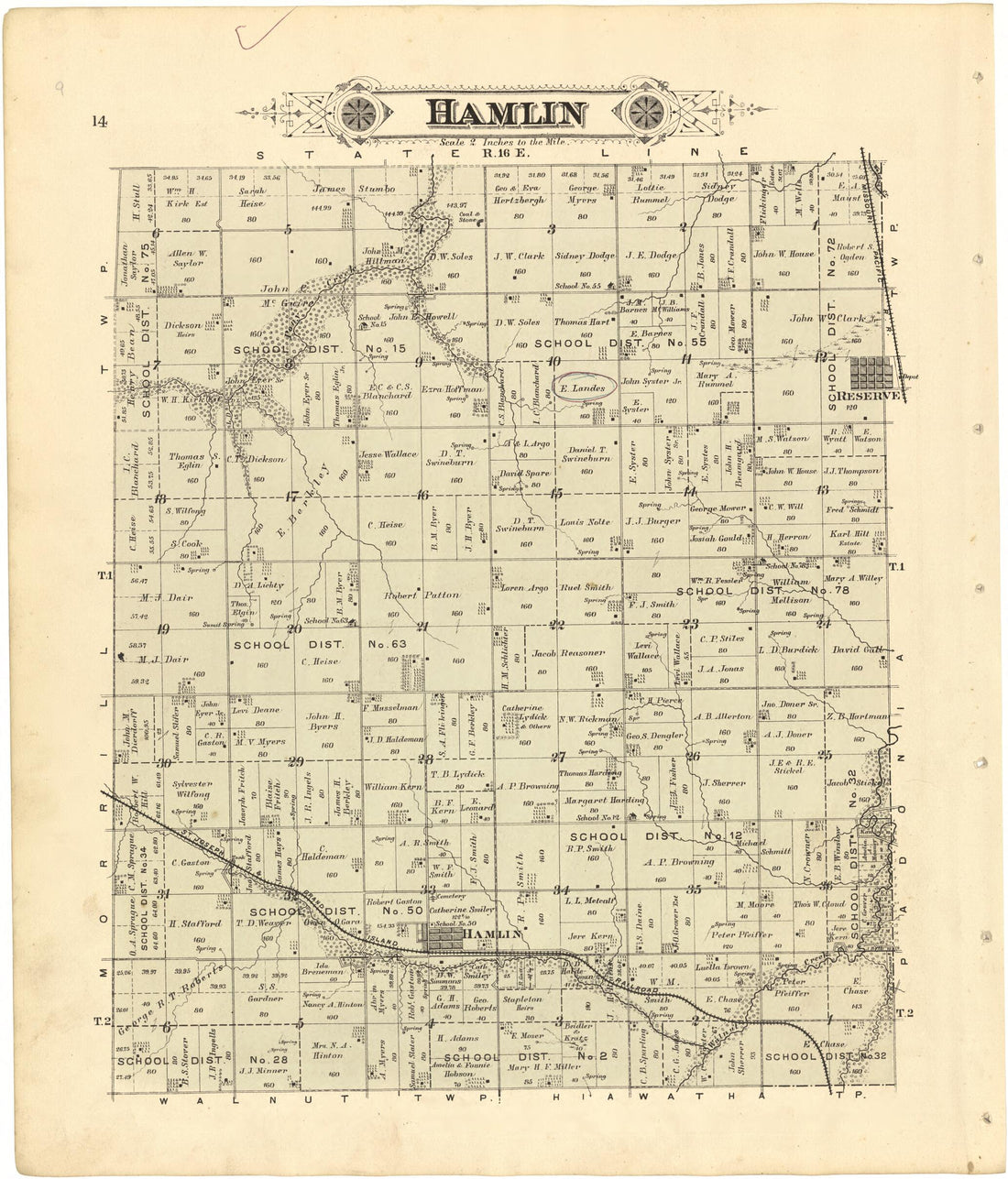 This old map of Hamlin from Meacham&