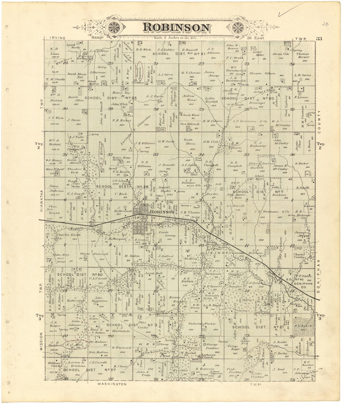 This old map of Robinson from Meacham&