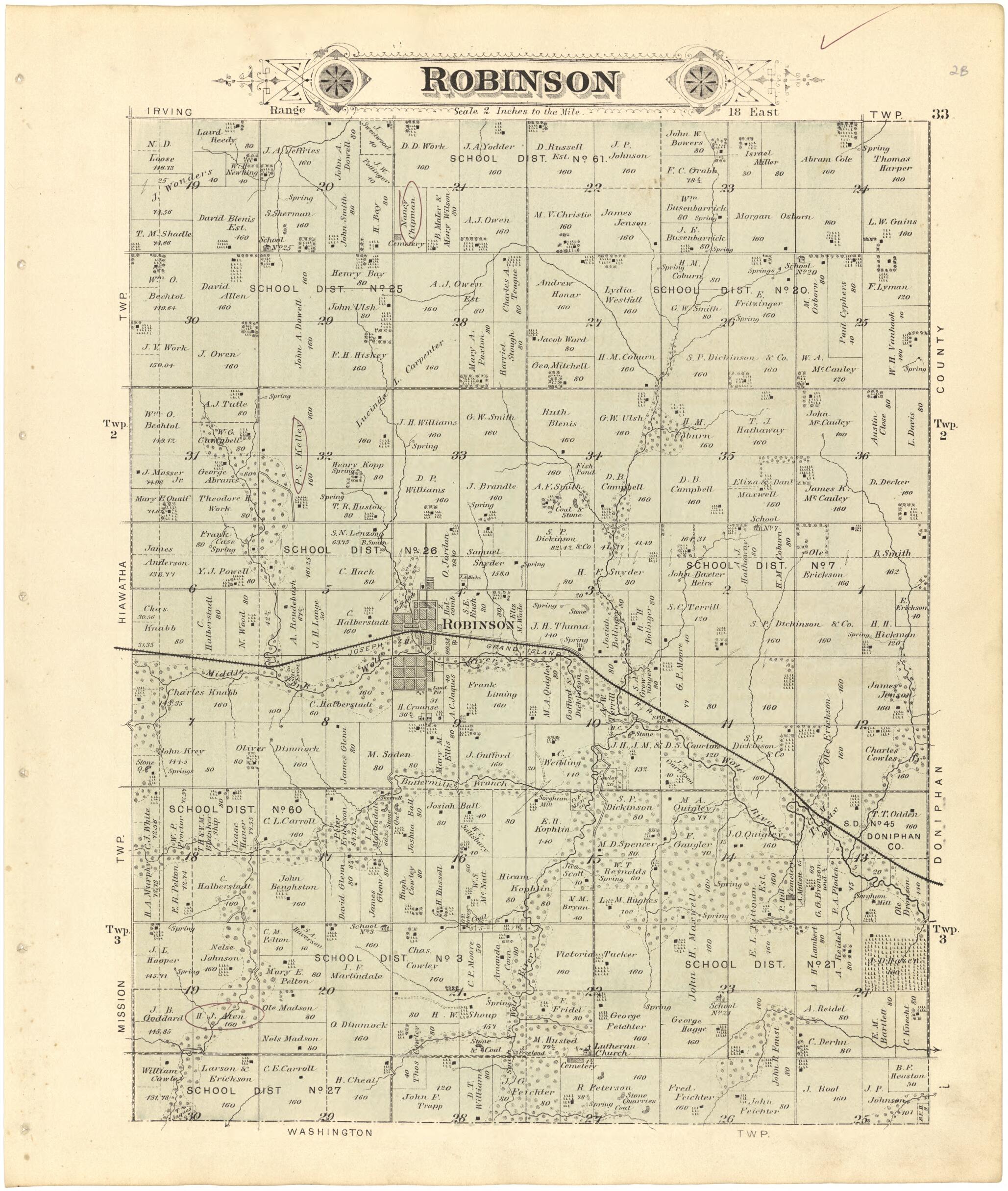 This old map of Robinson from Meacham&