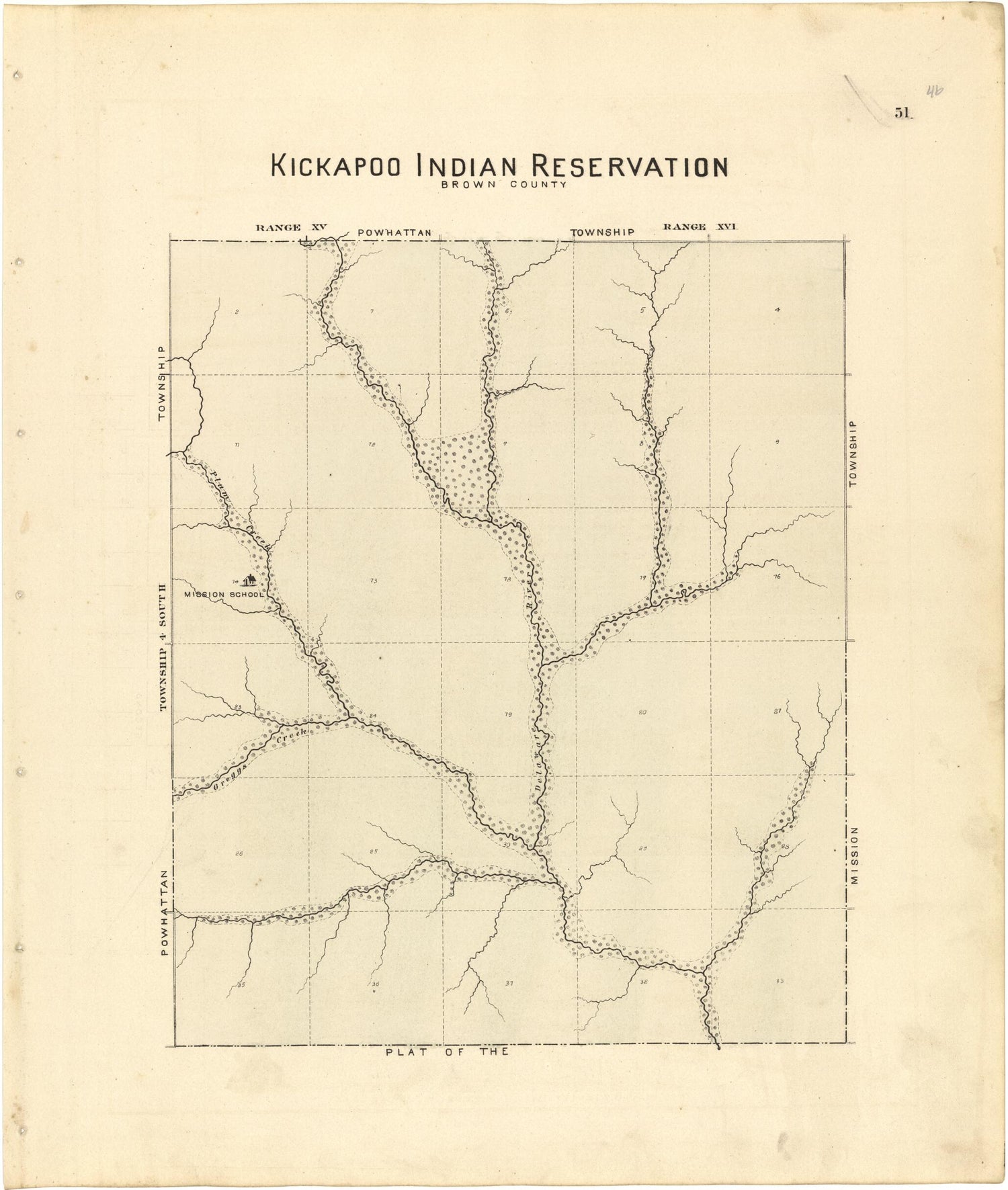 This old map of Kickapoo Indian Reservation from Meacham&