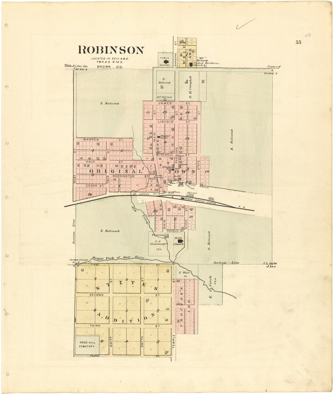 This old map of Robinson from Meacham&