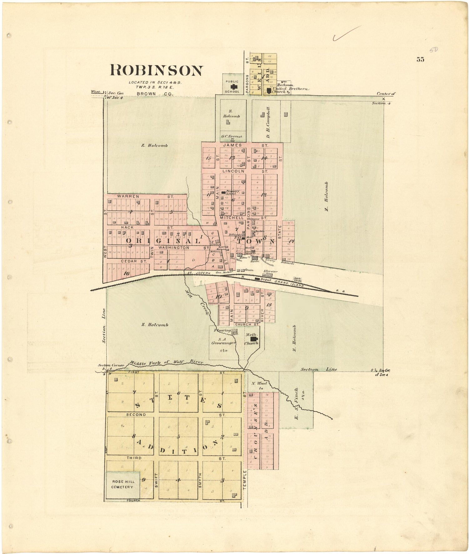 This old map of Robinson from Meacham&