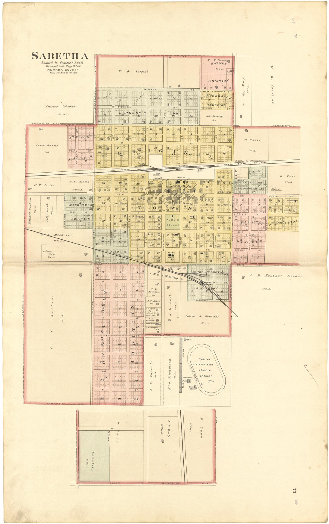 This old map of Sabetha from Meacham&