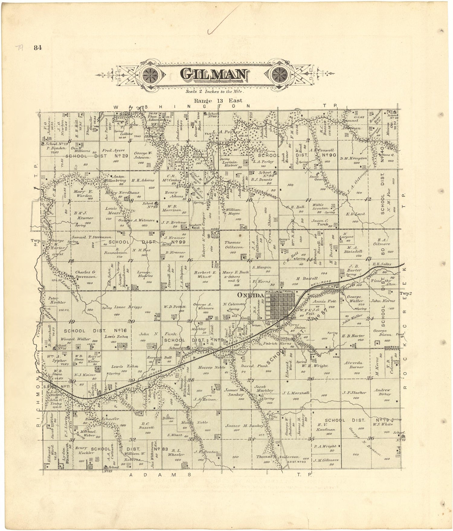 This old map of Gilman from Meacham&