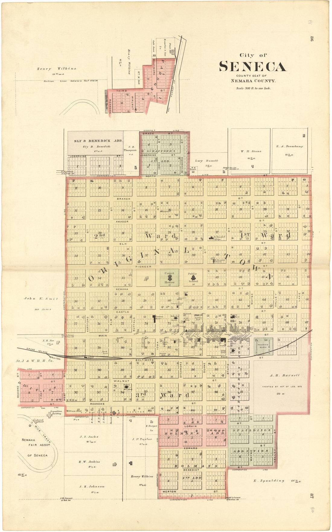 This old map of City of Seneca from Meacham&