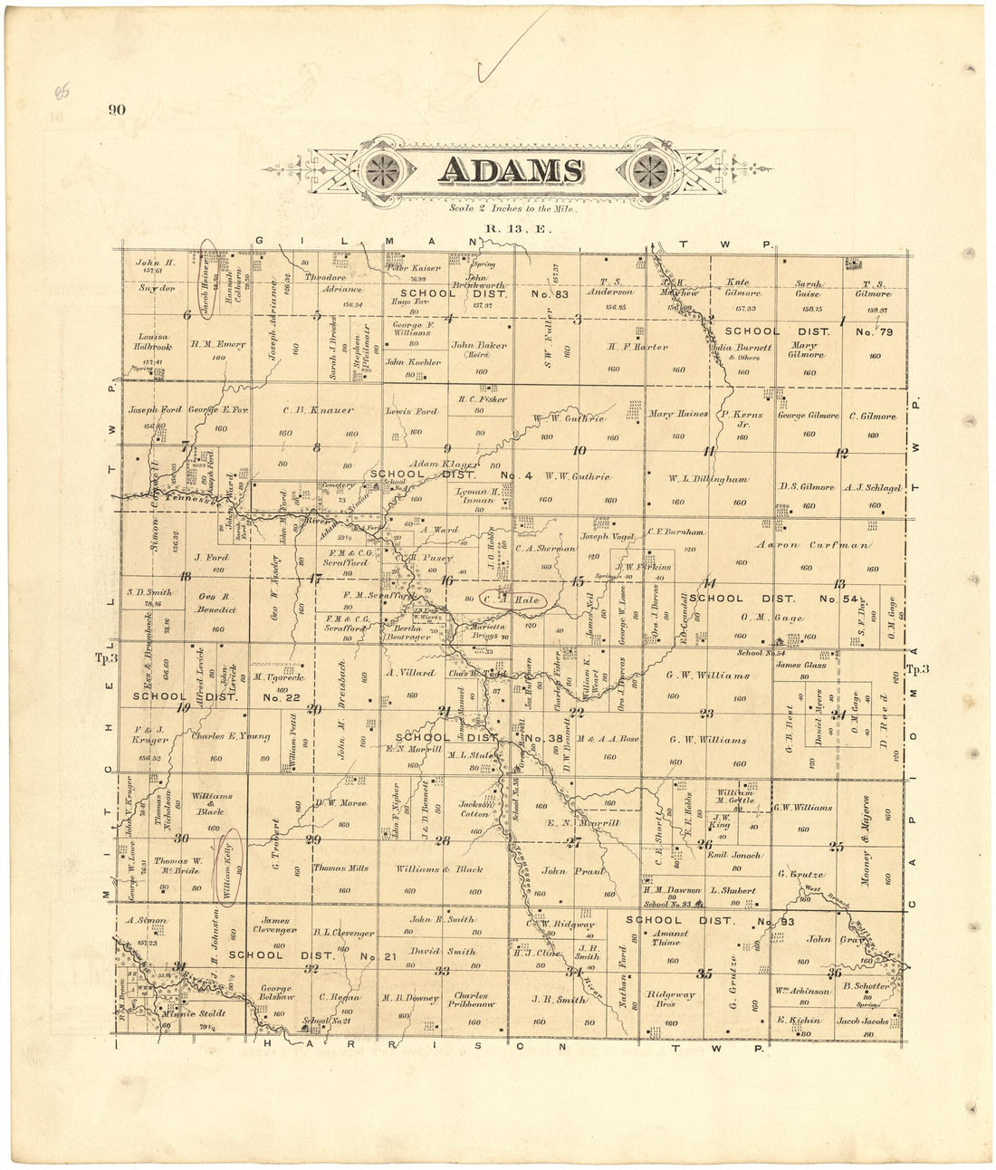 This old map of Adams from Meacham&