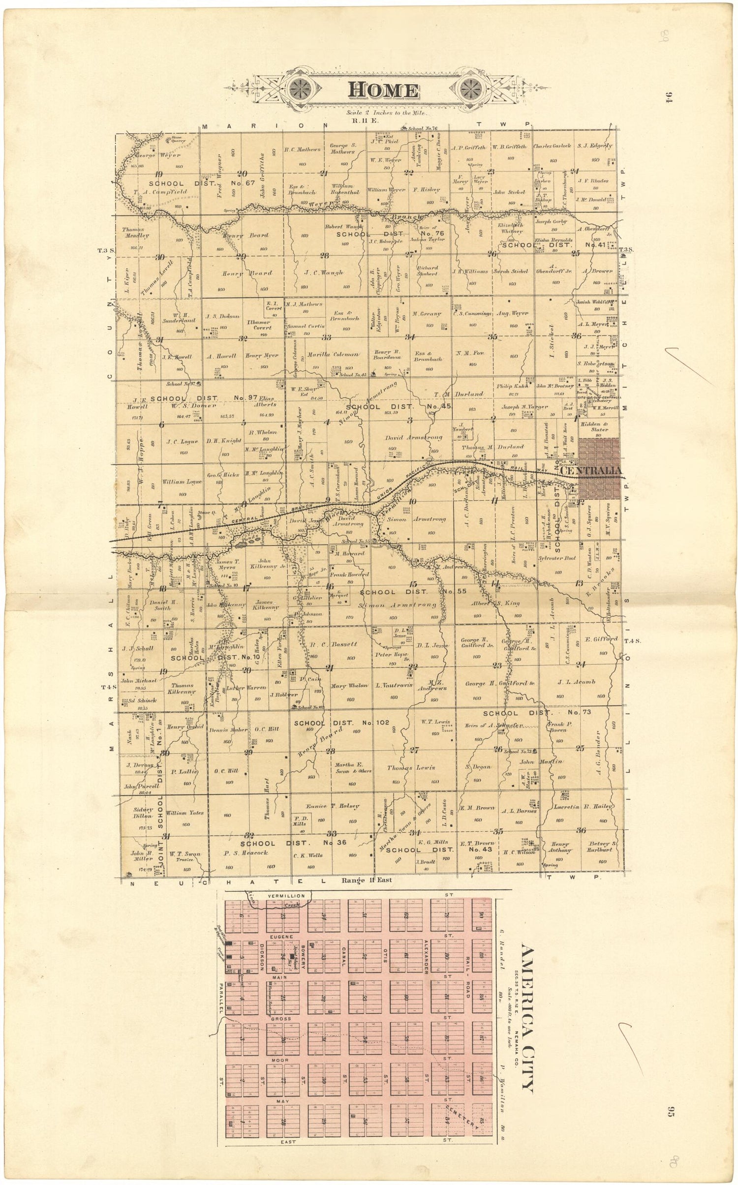 This old map of Home from Meacham&