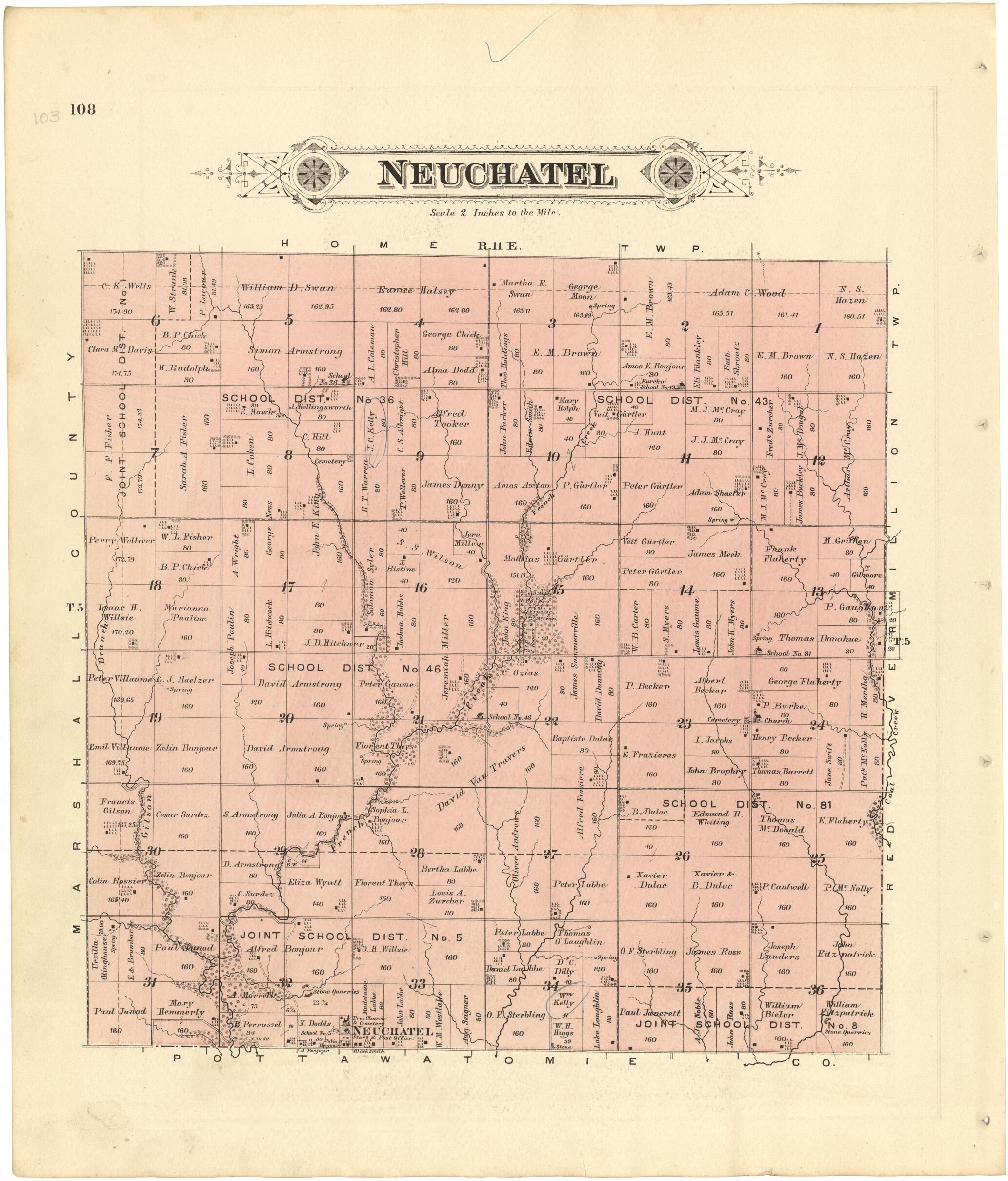 This old map of Neuchatel from Meacham&