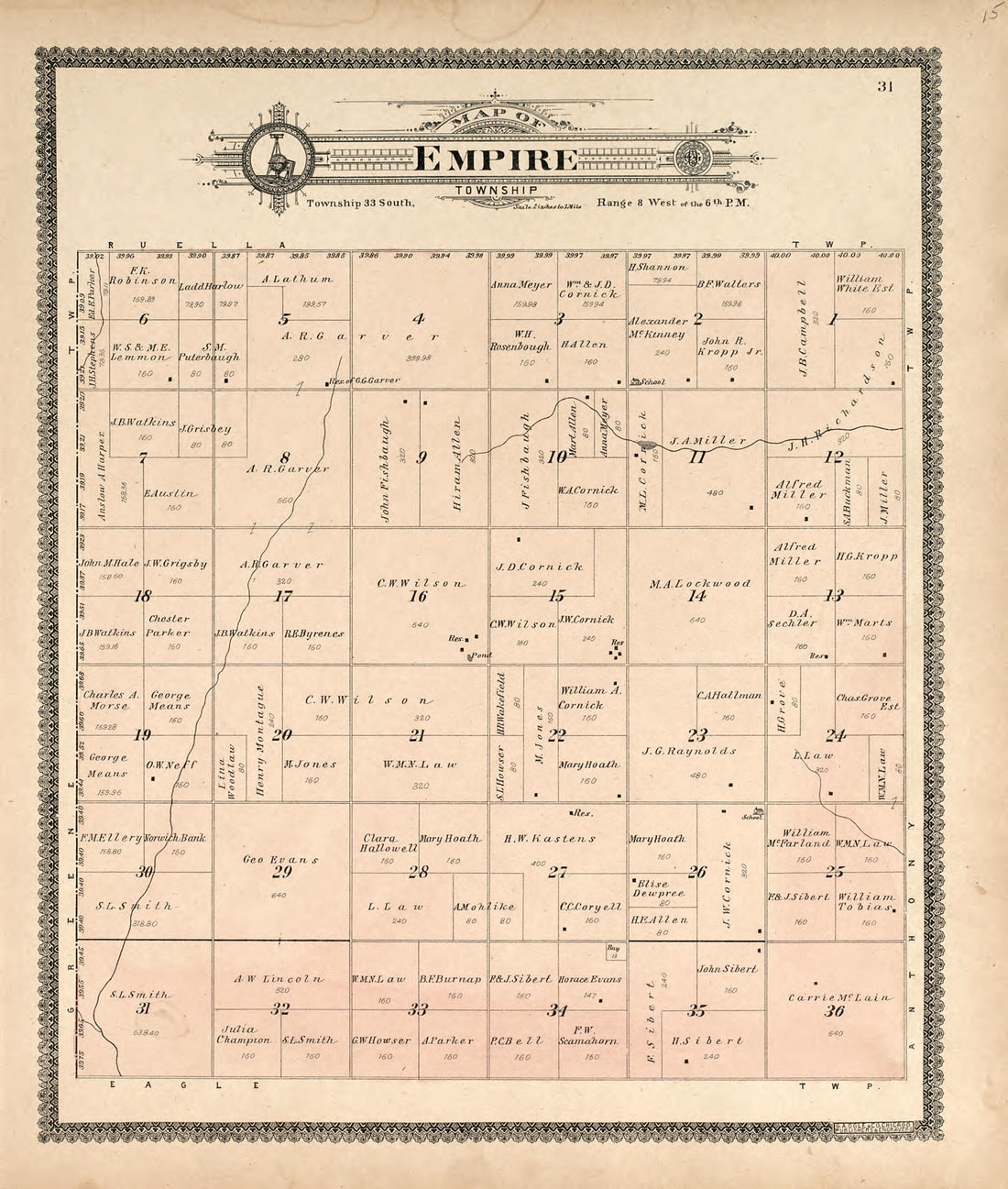 This old map of Map of Empire Township from Standard Atlas of Harper County, Kansas from 1902 was created by  Geo. A. Ogle &amp; Co in 1902