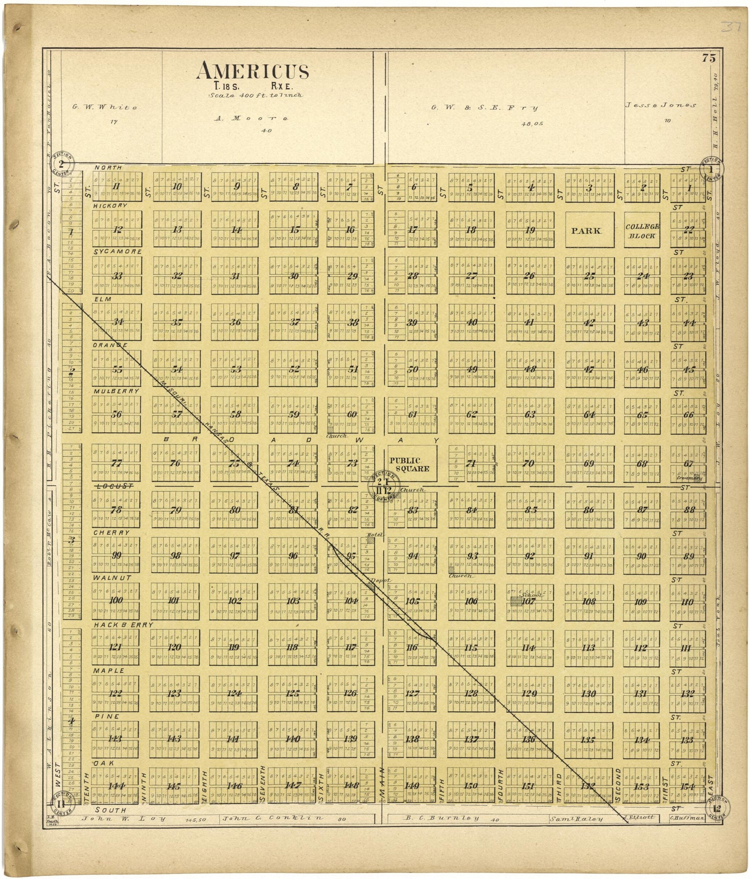 This old map of Americus from Standard Atlas of Lyon County, Kansas from 1901 was created by  Geo. A. Ogle &amp; Co in 1901