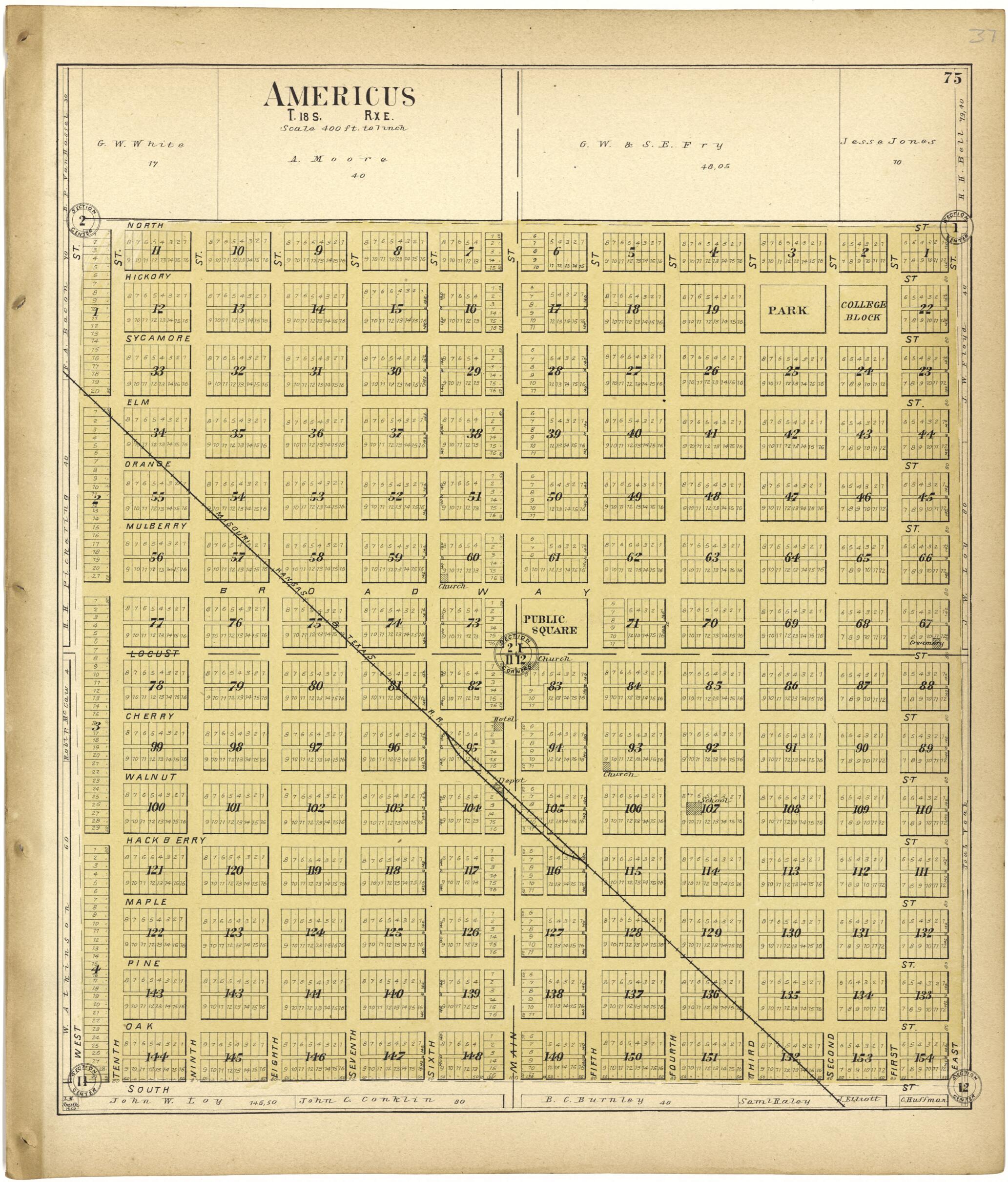 This old map of Americus from Standard Atlas of Lyon County, Kansas from 1901 was created by  Geo. A. Ogle &amp; Co in 1901