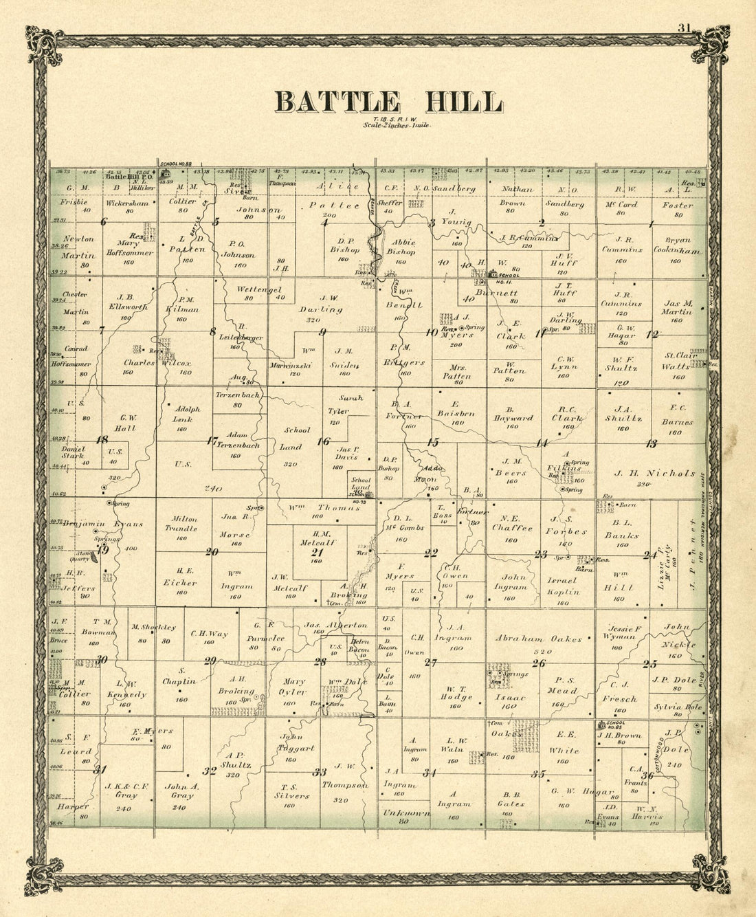 This old map of Battle Hill from Edwards&