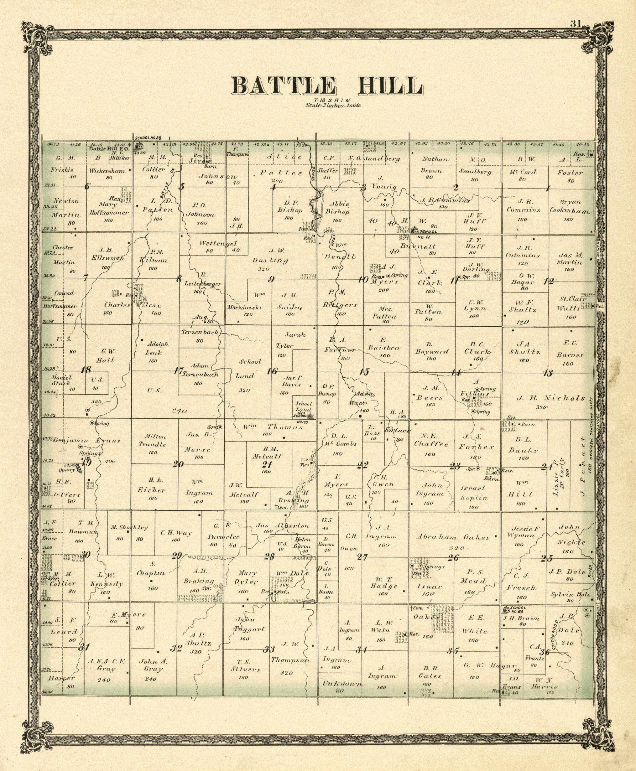 This old map of Battle Hill from Edwards&