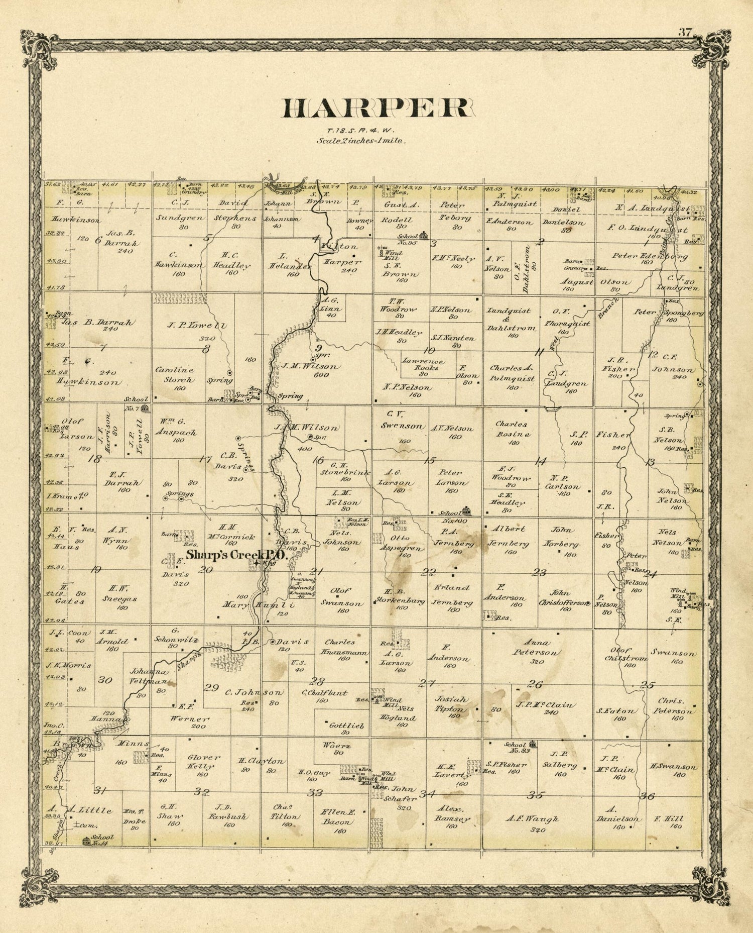 This old map of Harper from Edwards&