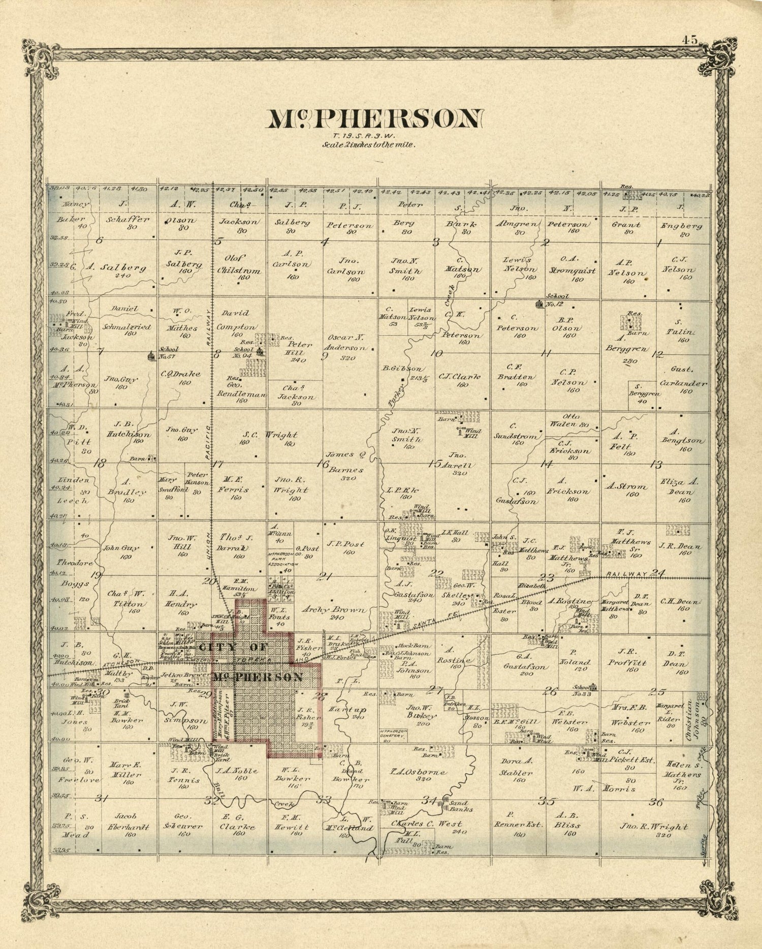 This old map of McPherson from Edwards&