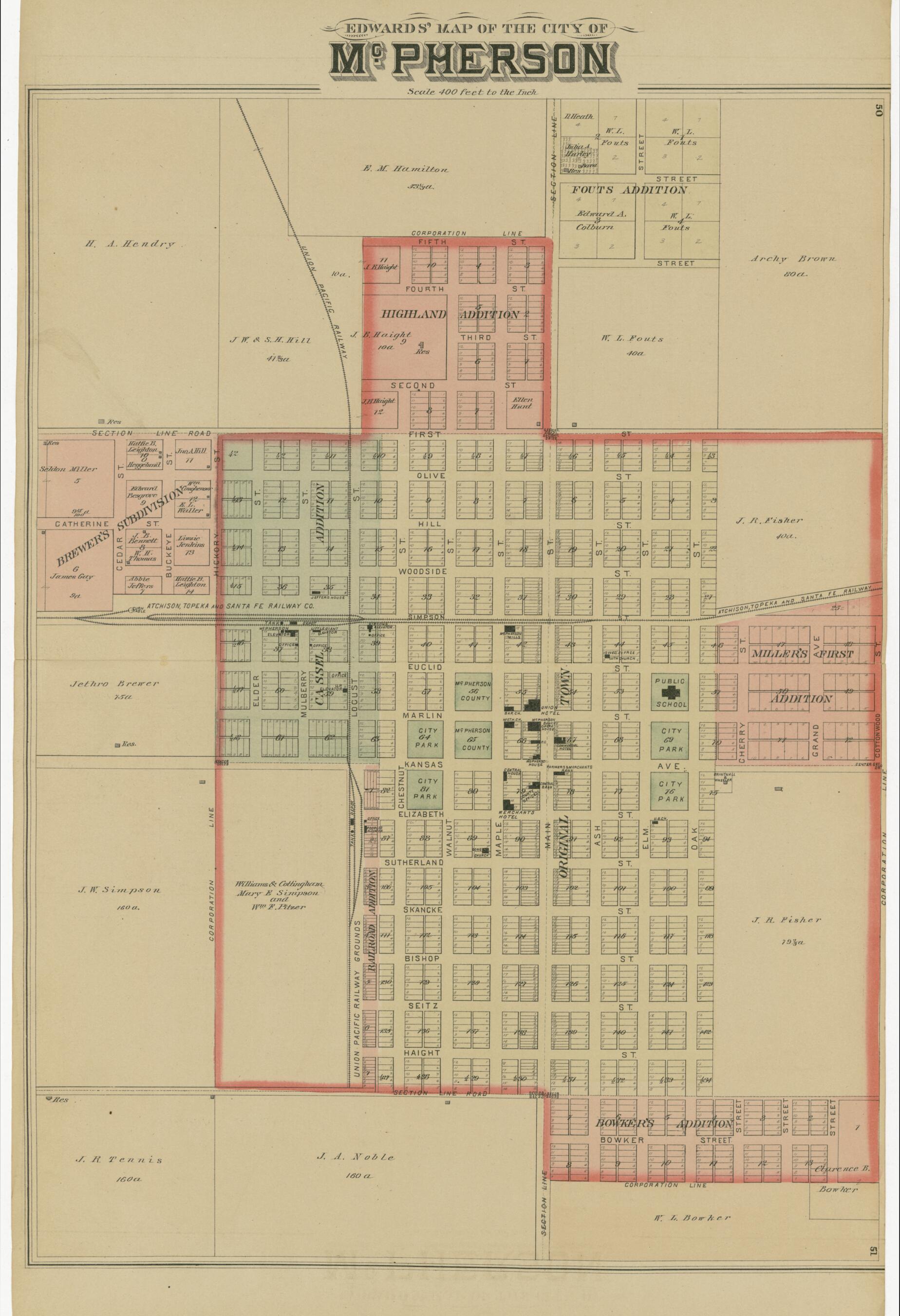 This old map of Map of the City of McPherson from Edwards&